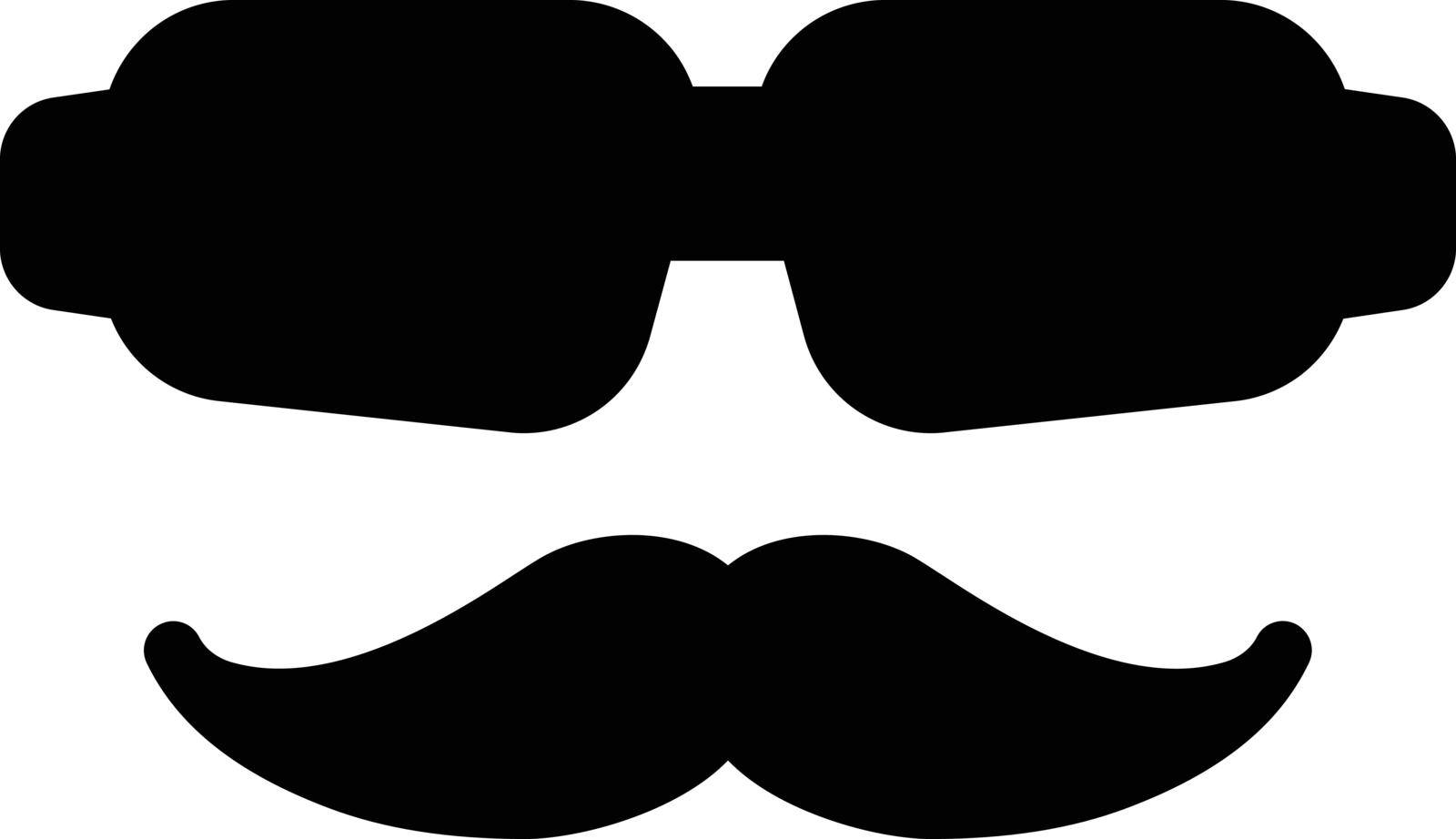 mustache vector illustration isolated on a transparent background . glyph vector icons for concept or web graphics.