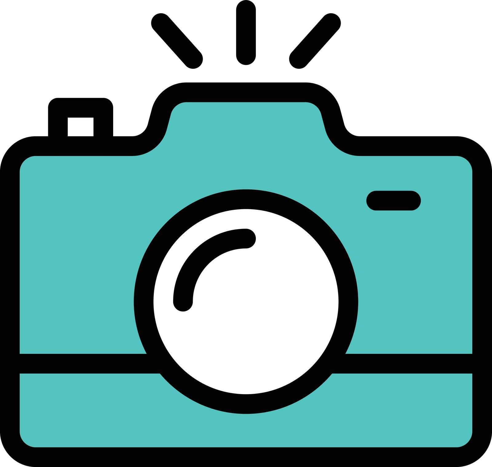 camera vector illustration isolated on a transparent background . colour vector icons for concept or web graphics.