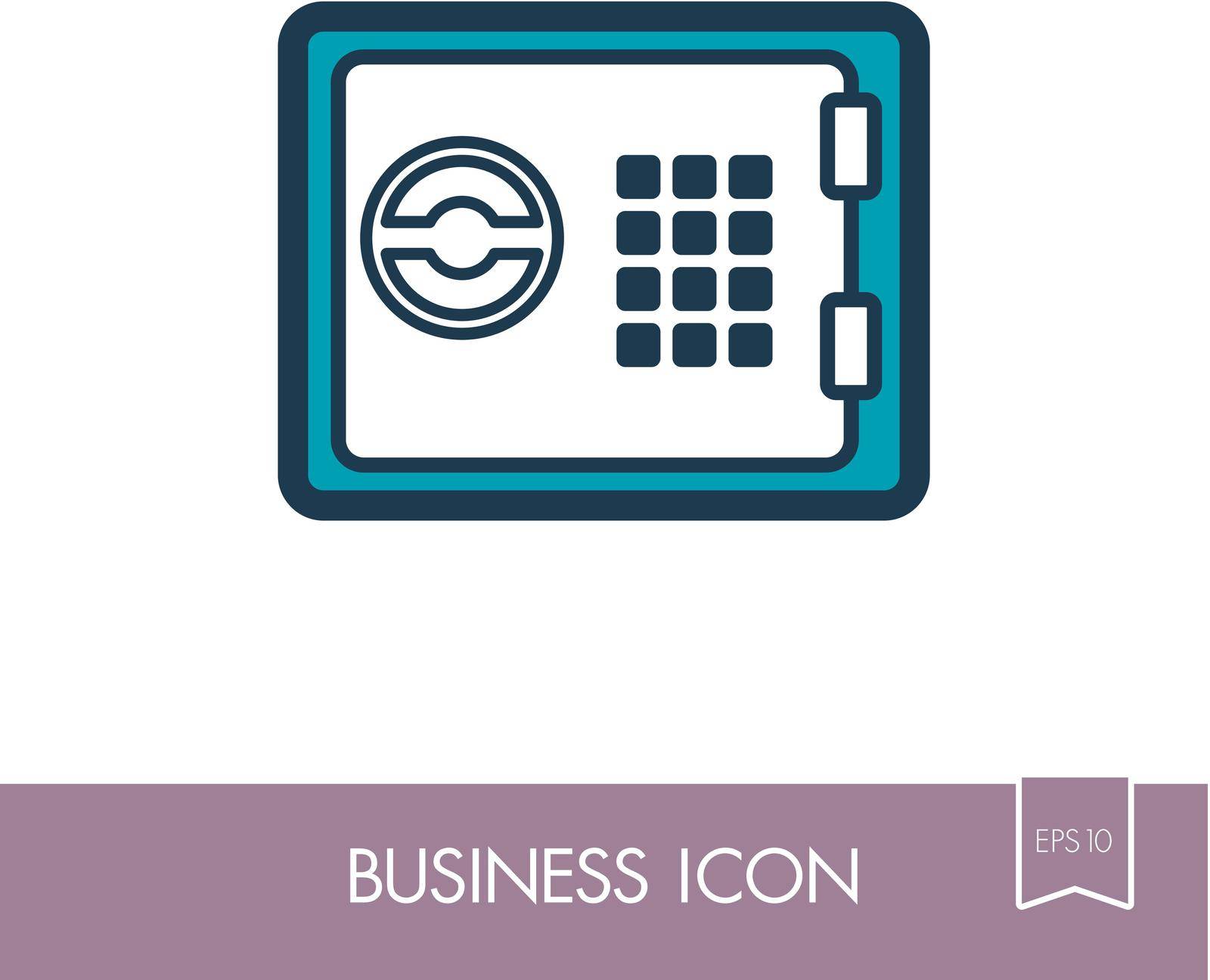 Bank safe outline icon. Finances sign. Graph symbol for your web site design, logo, app, UI. Vector illustration, EPS10.