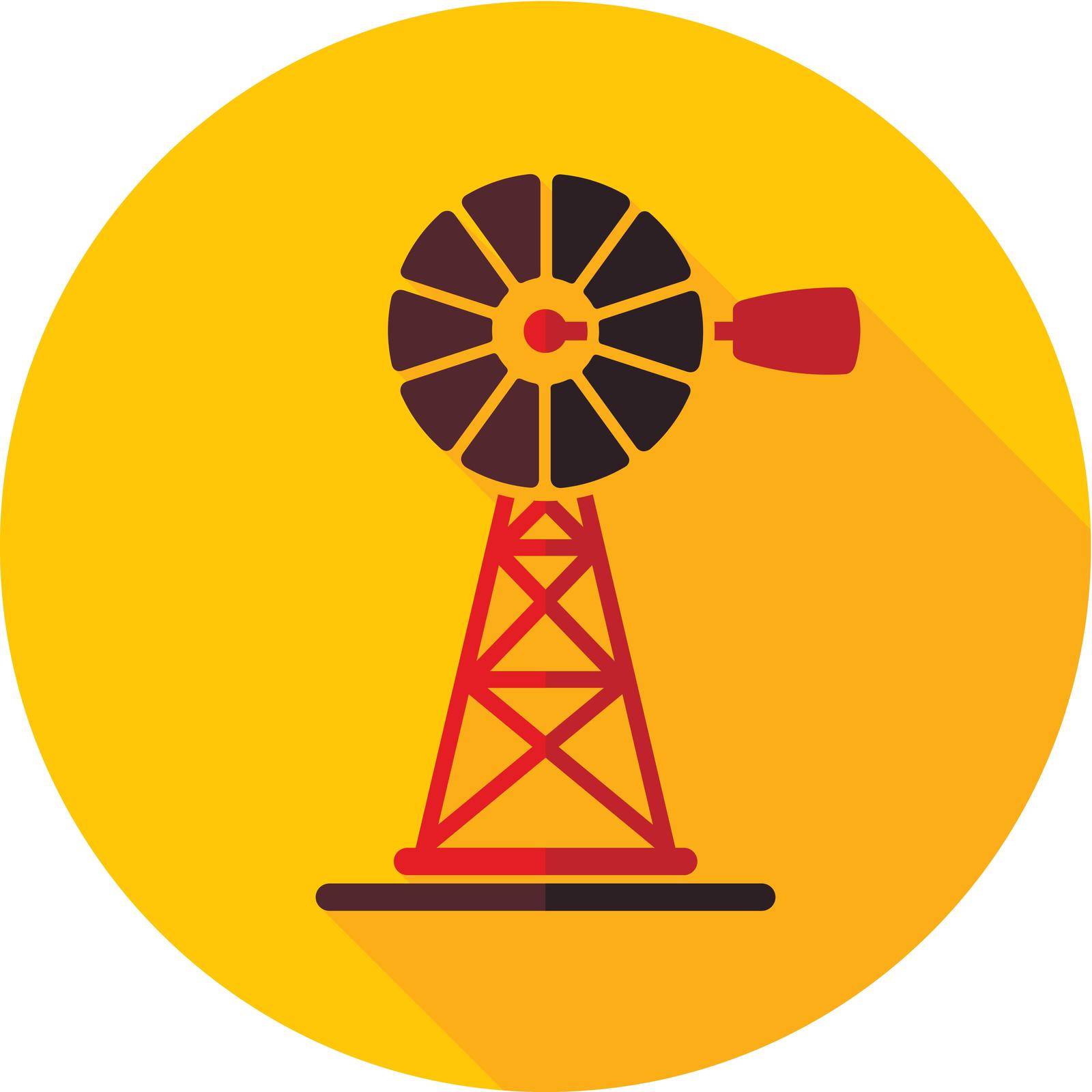 Wind pump flat icon by nosik