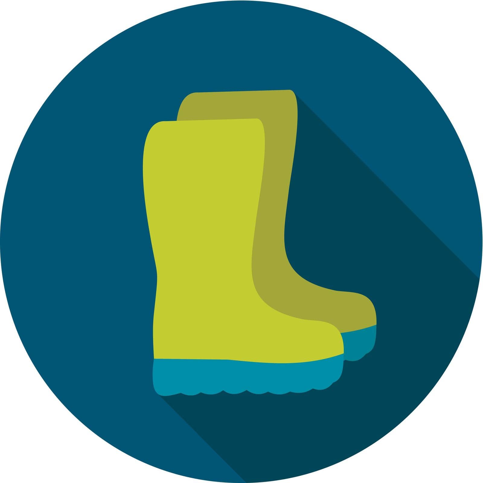 Rubber boots, gumboots, wellies flat vector icon outline isolated, garden, eps 10