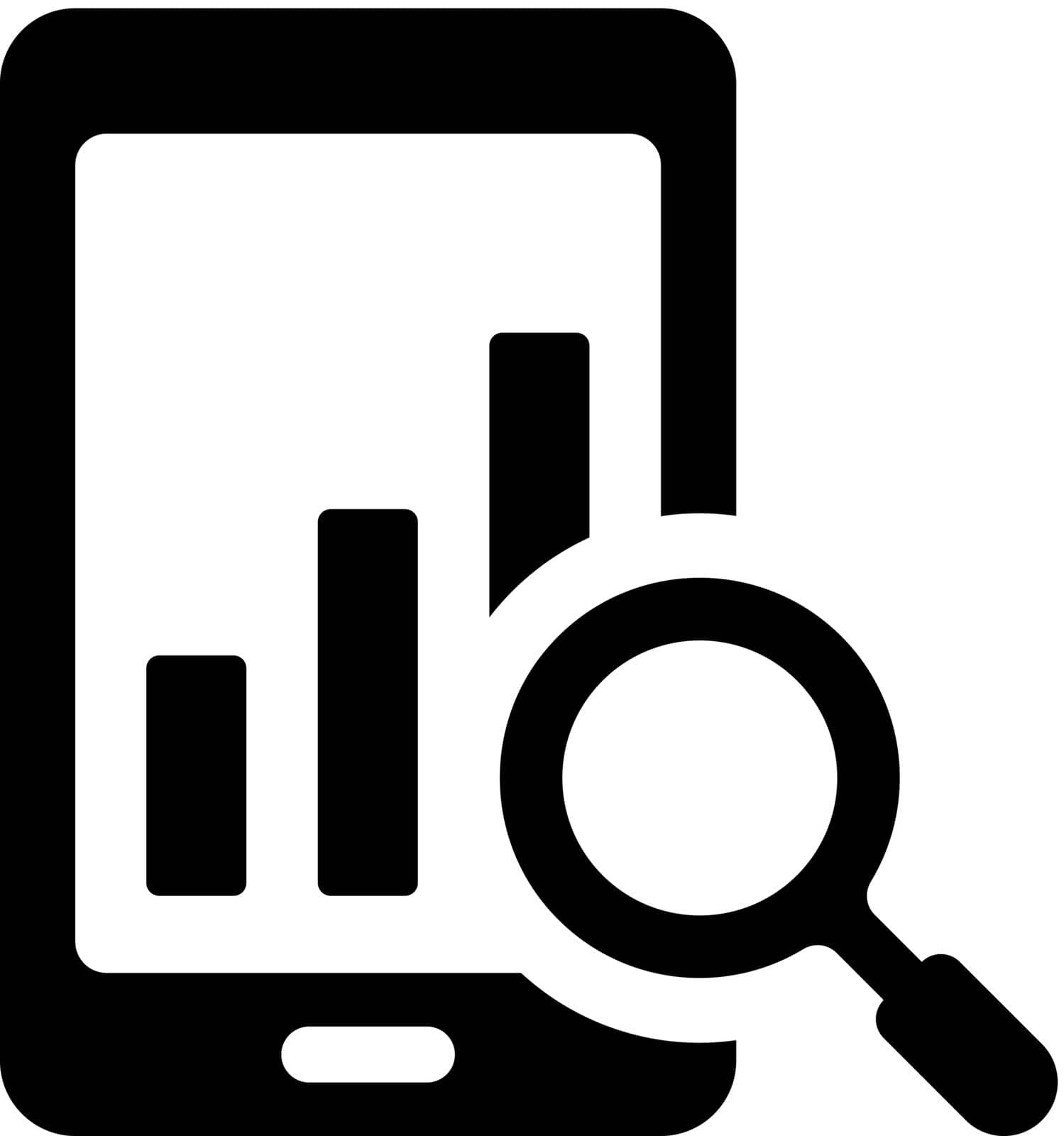 Mobile marketing analysis icon (vector illustration)