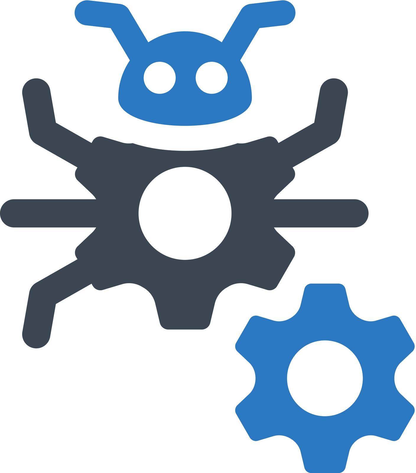 Bug fixing icon. Vector EPS file.