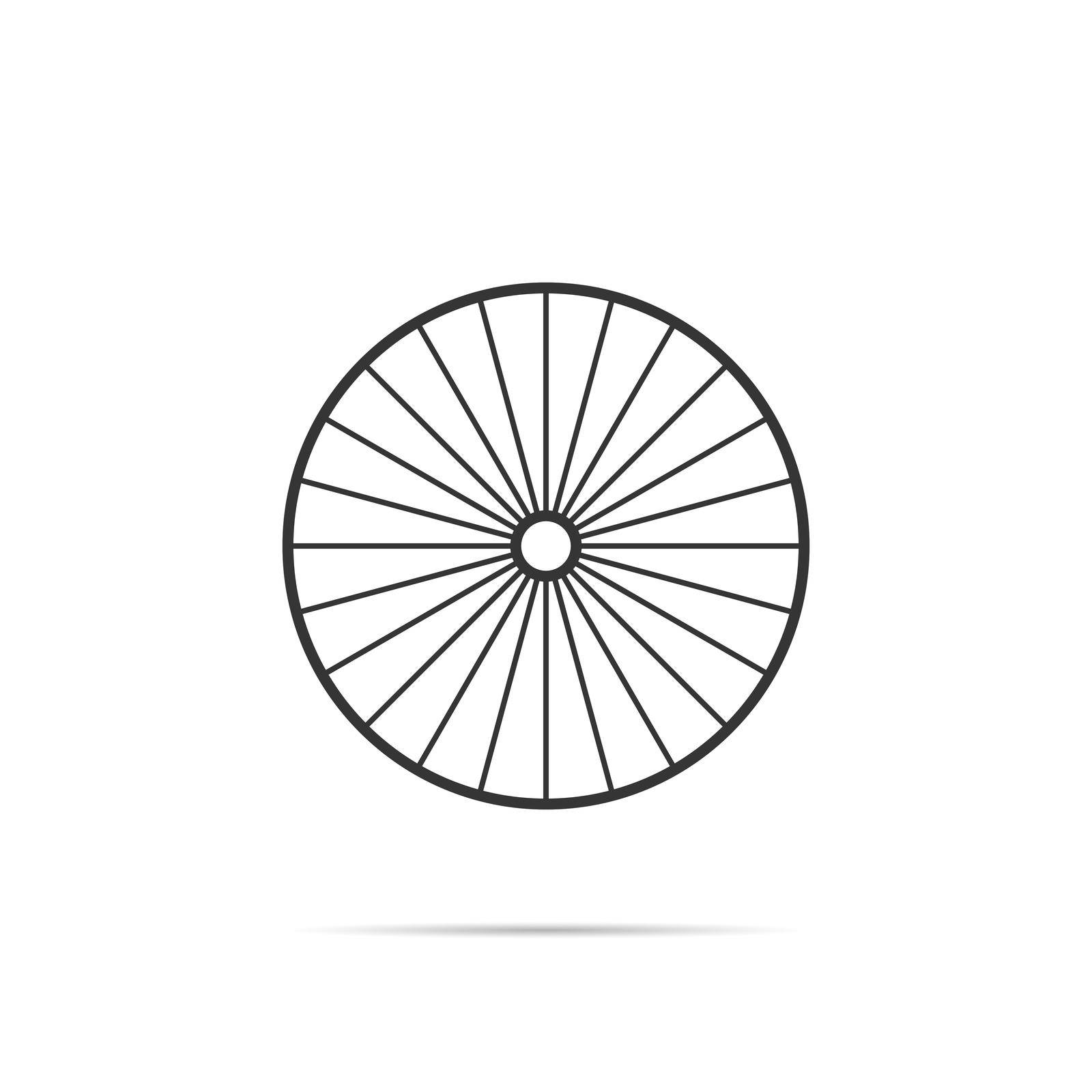 Bicycle wheel icon with shadow. Vector eps10
