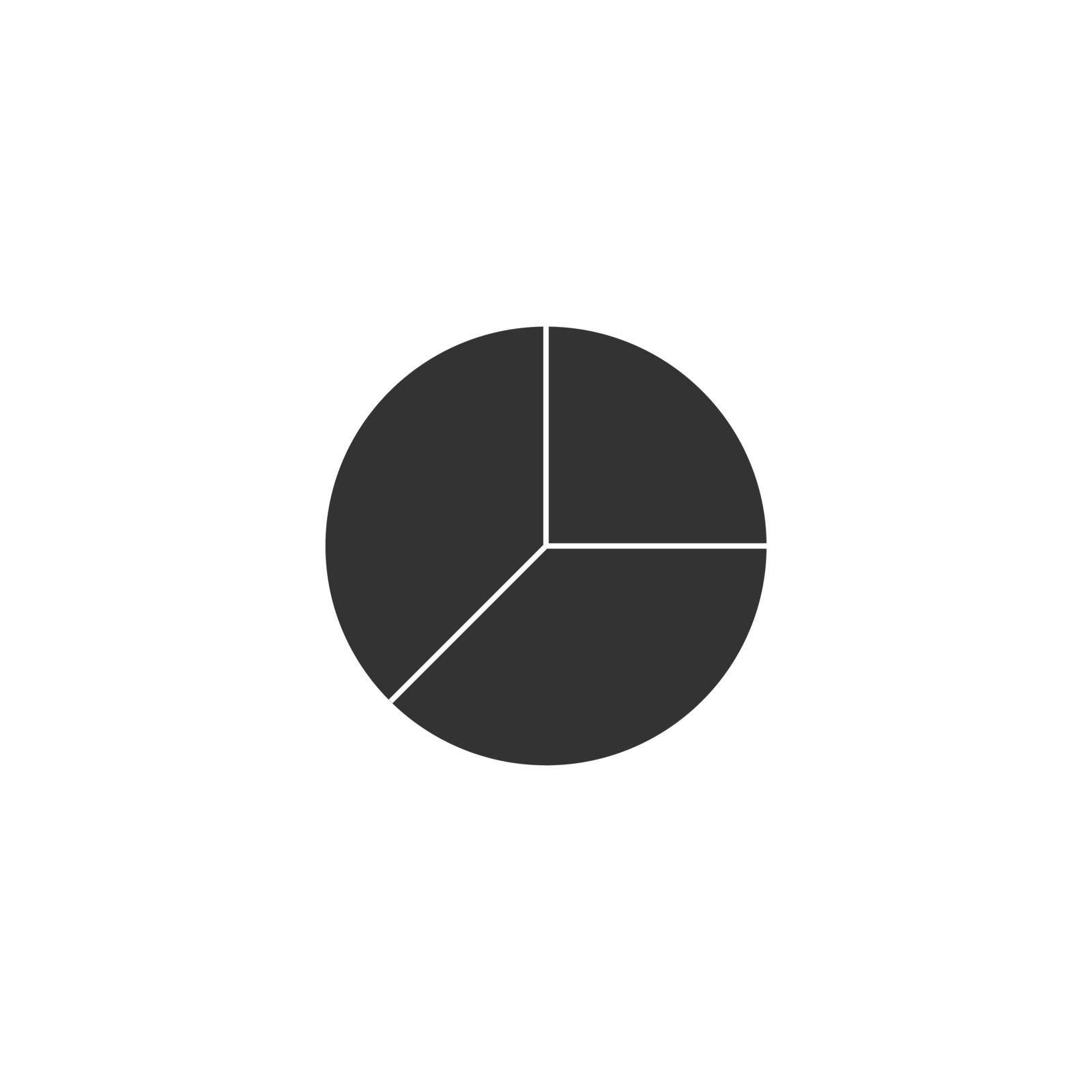 Circular chart, diagram, pie chart icon. Vector illustration, flat design. by Vertyb