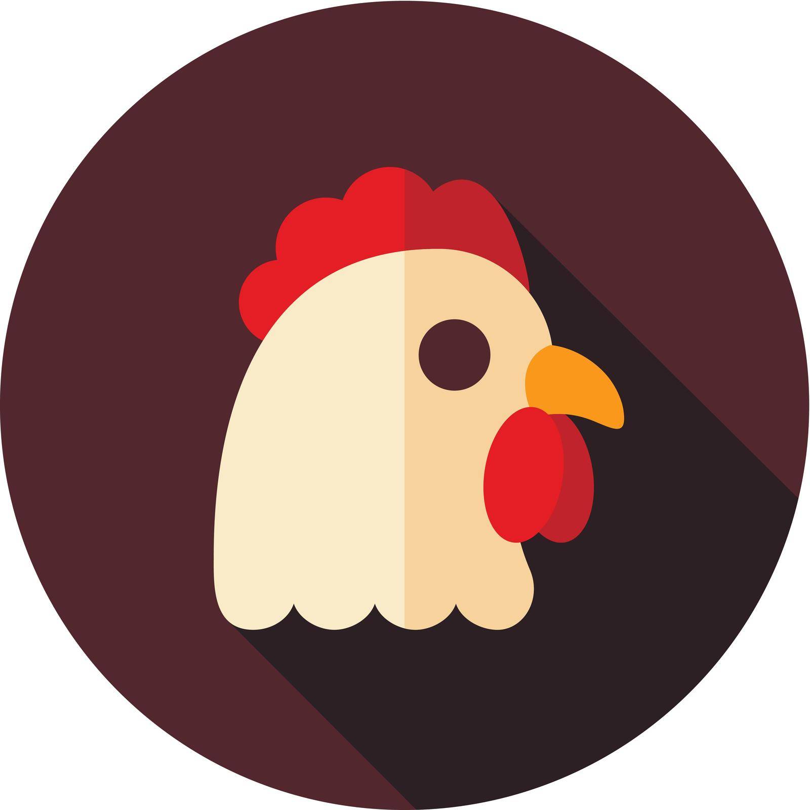 Chicken vector icon. Animal head vector by nosik