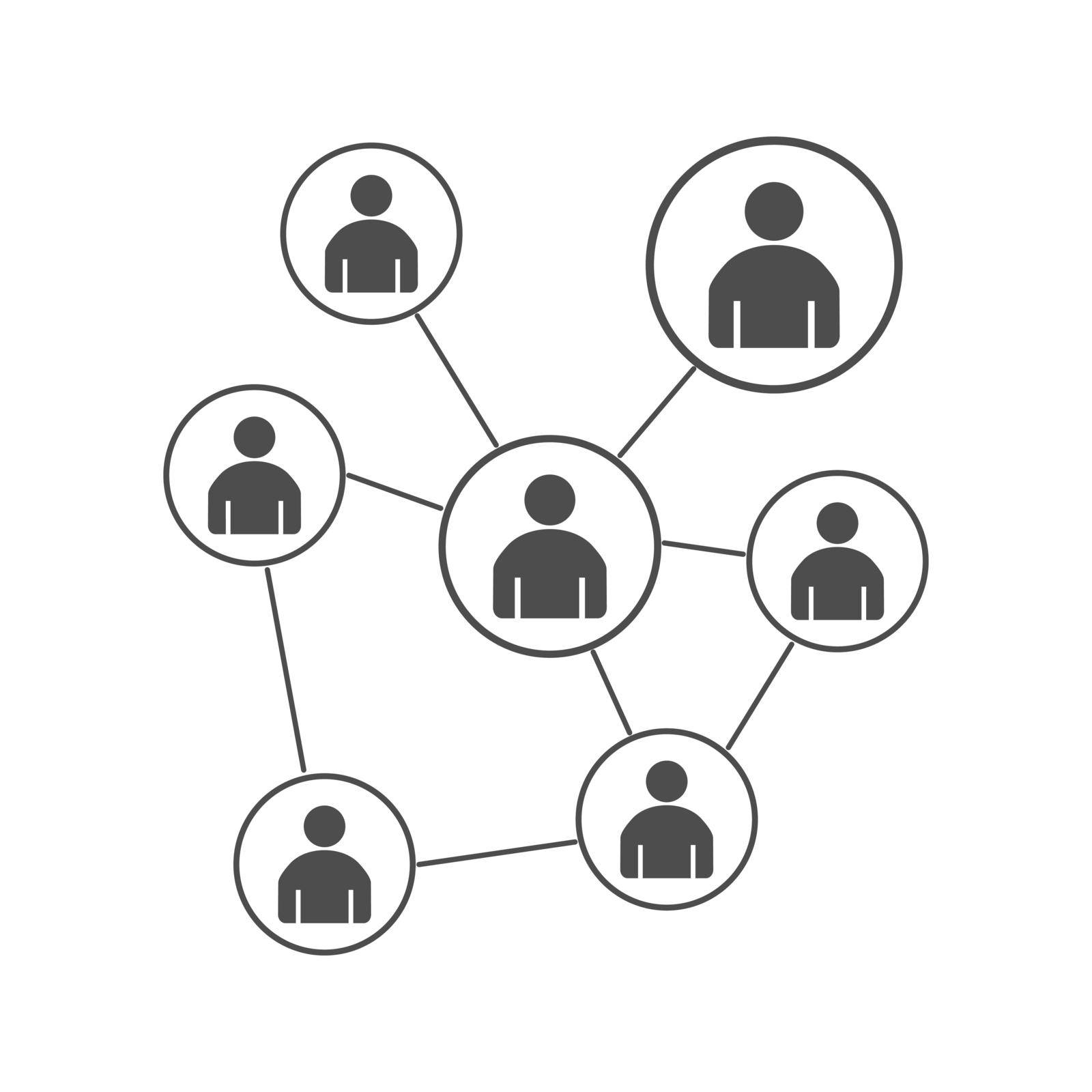 People connecting icon. Network sign. Vector illustration flat