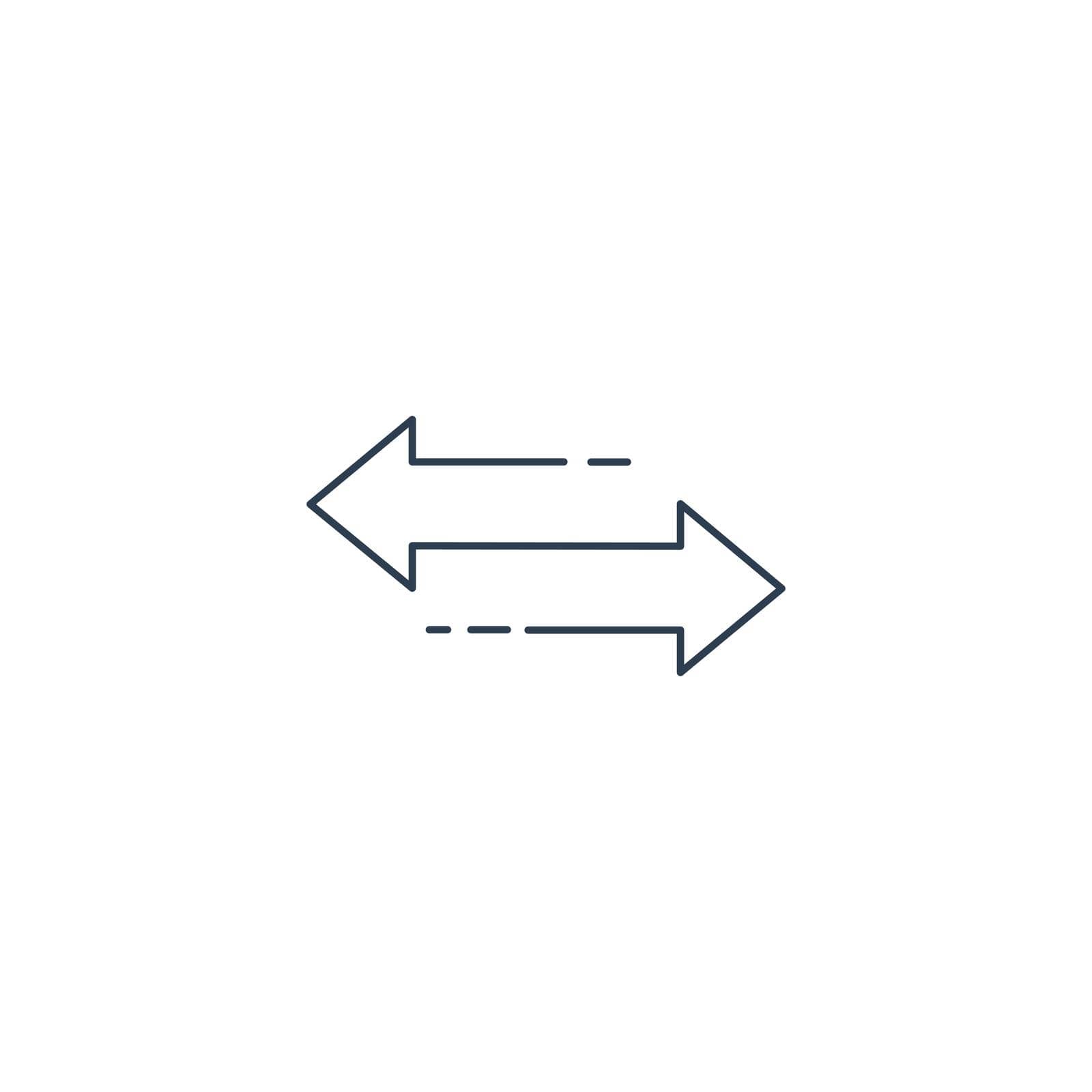 Linear Double arrow icon in four direction. Web navigation. Simple outline element vector illustration