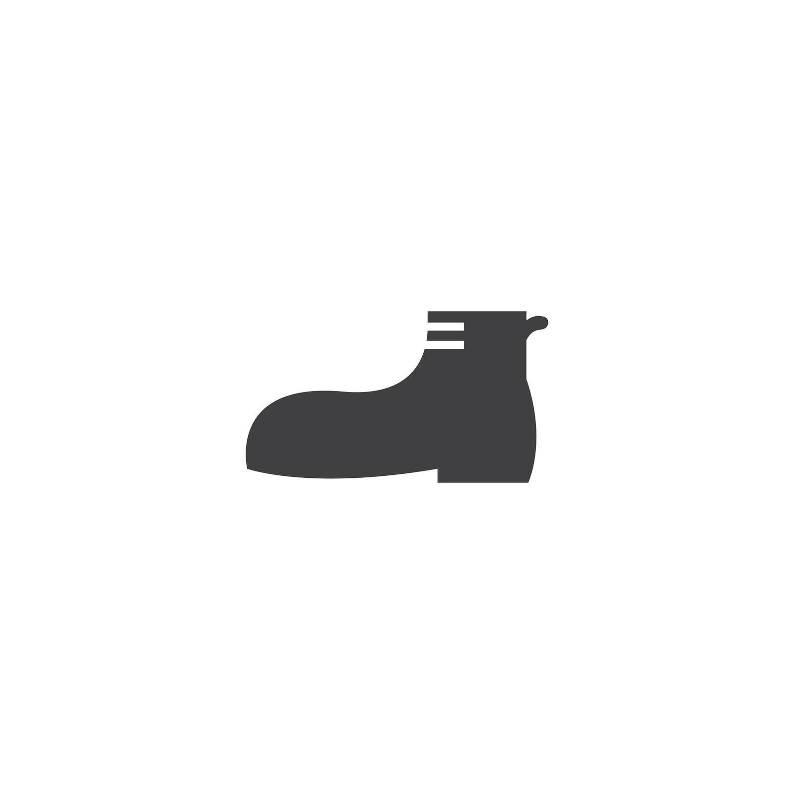 Black army shoe flat icon vector