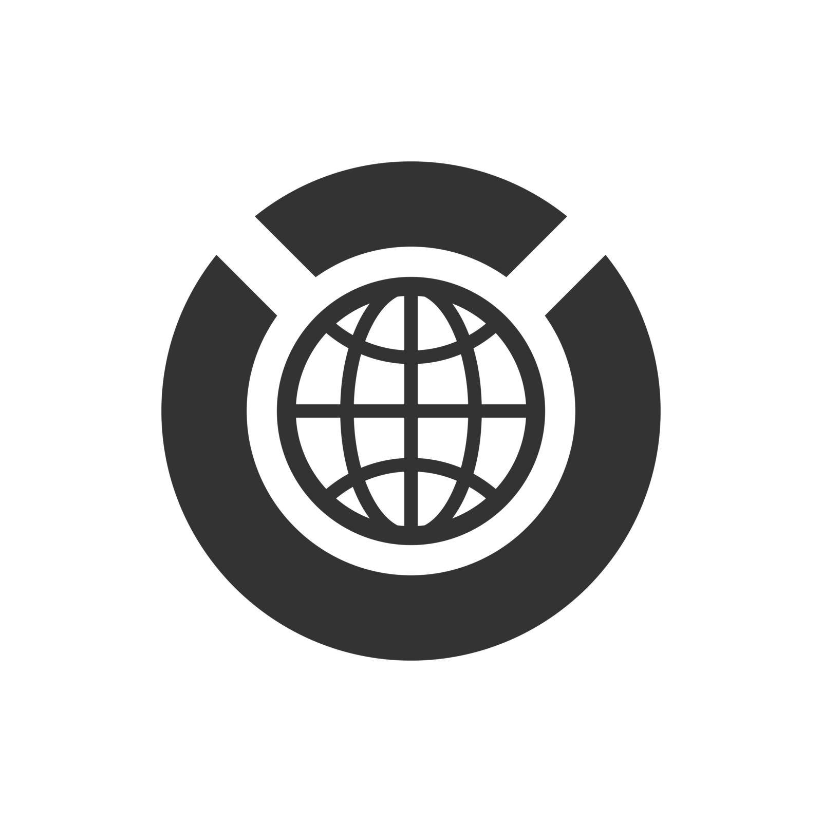 Global economics report icon. Vector EPS file. 