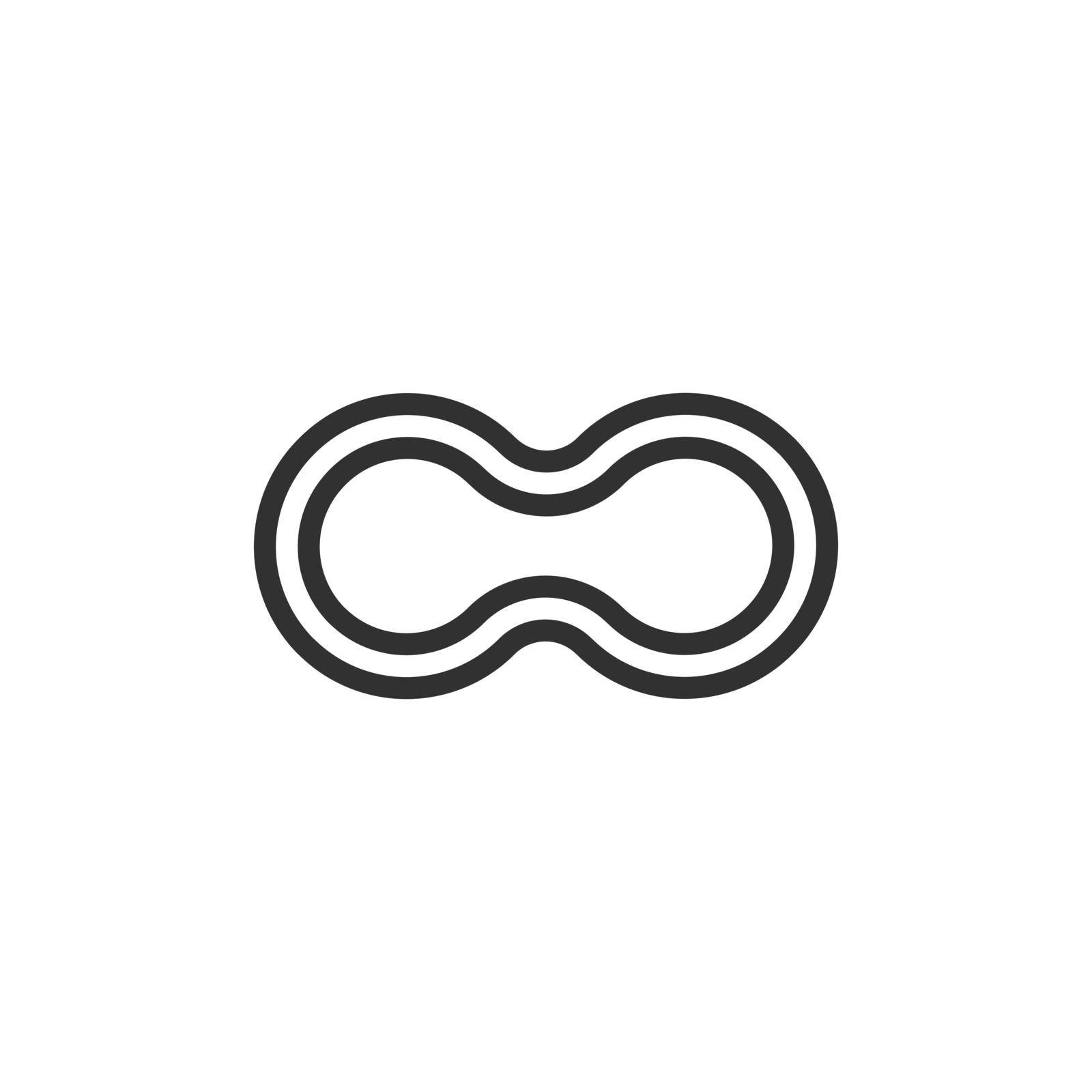 Linear Infinity loop symbol. Circle icon. Flat design. Minimal and simple. Stock Vector illustration isolated