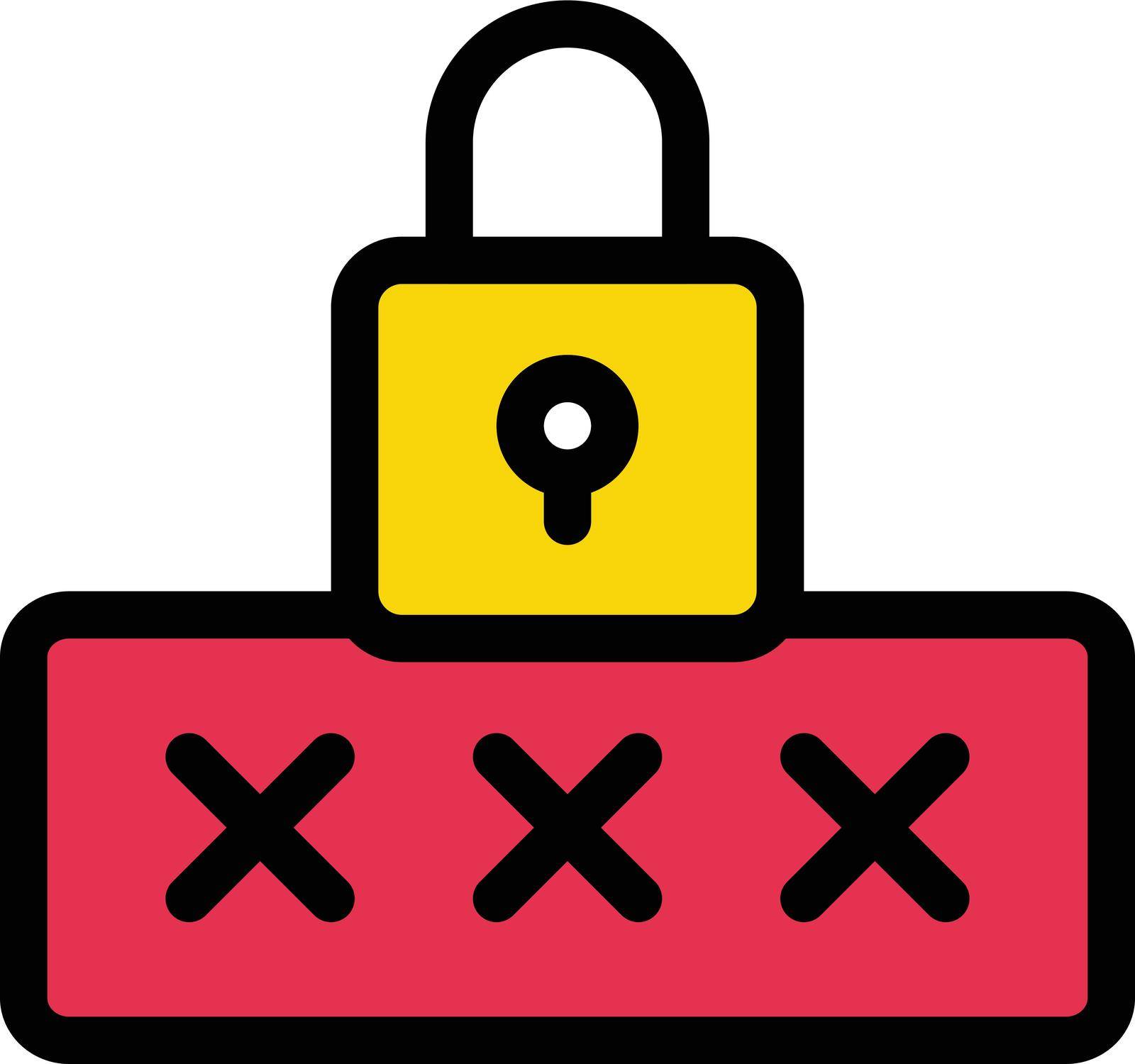 password vector colour line icon