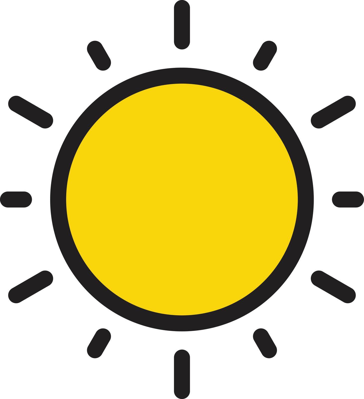 sun vector colour line icon