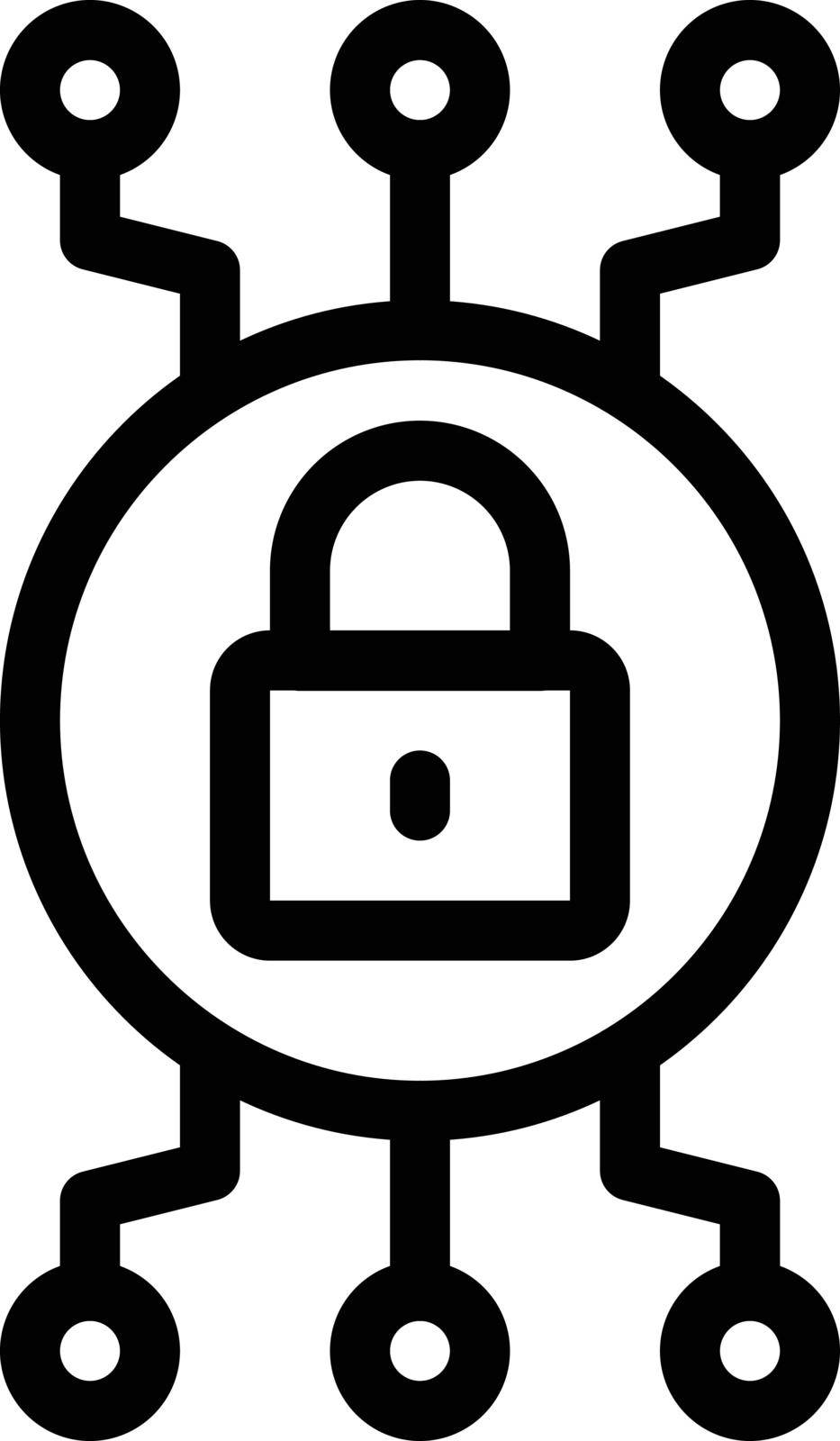 security vector thin line icon
