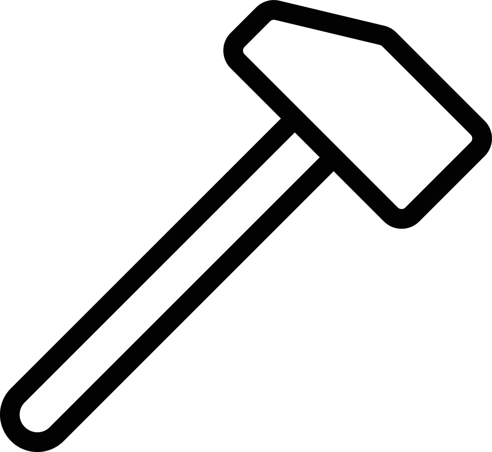 hammer vector thin line icon