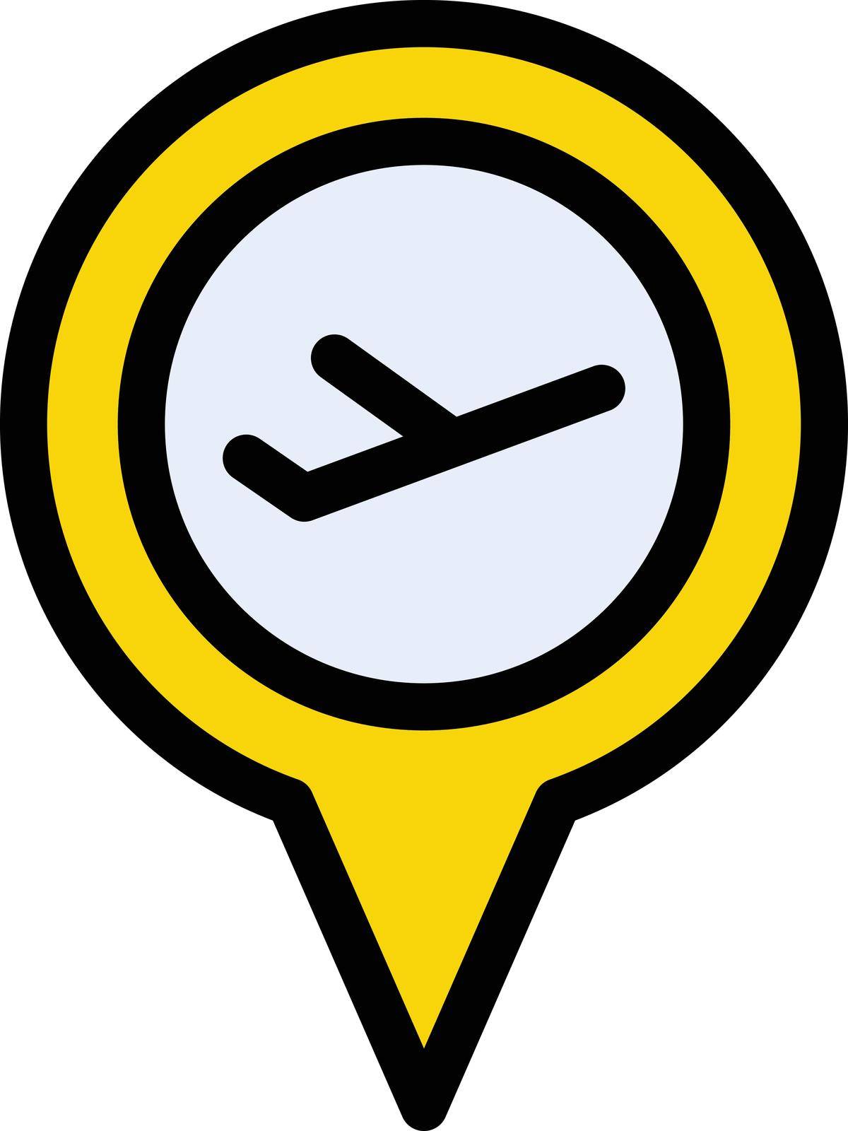 airport location vector line colour icon