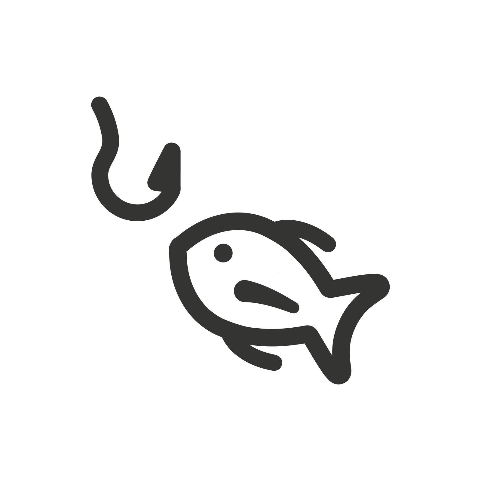 Fish Catching icon. Vector EPS file.