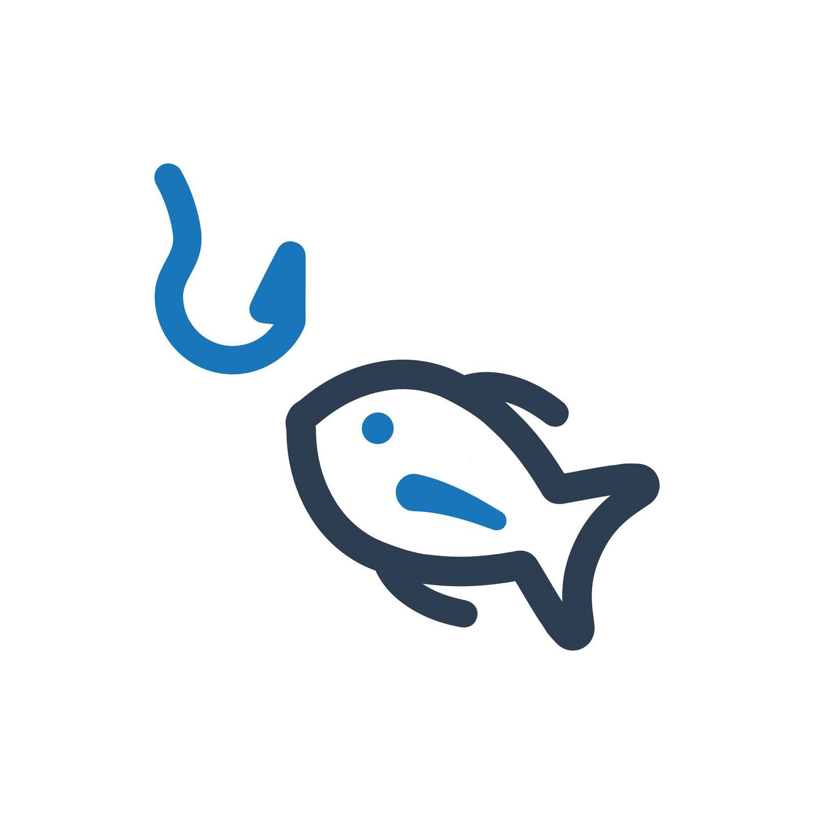 Fish Catching icon. Vector EPS file.