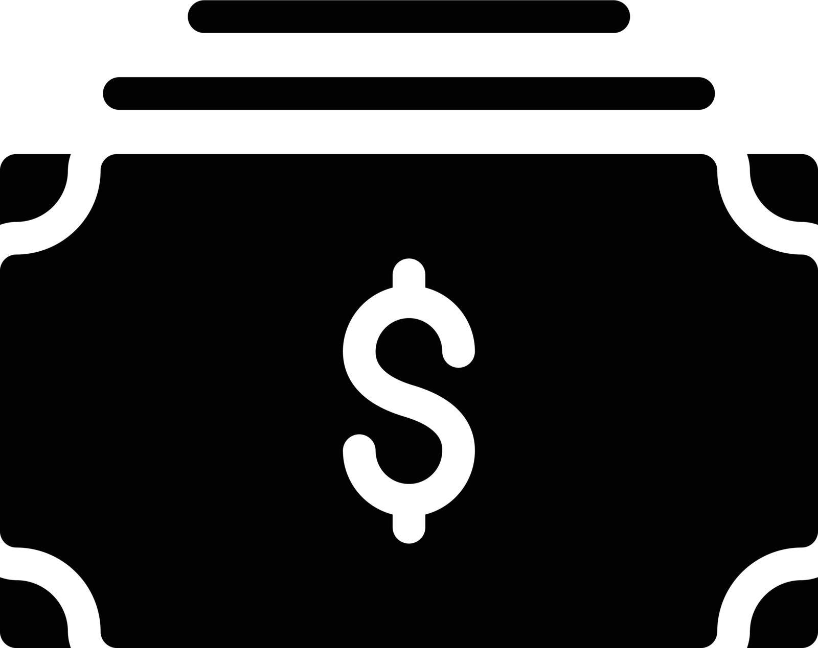 cash vector glyph flat icon