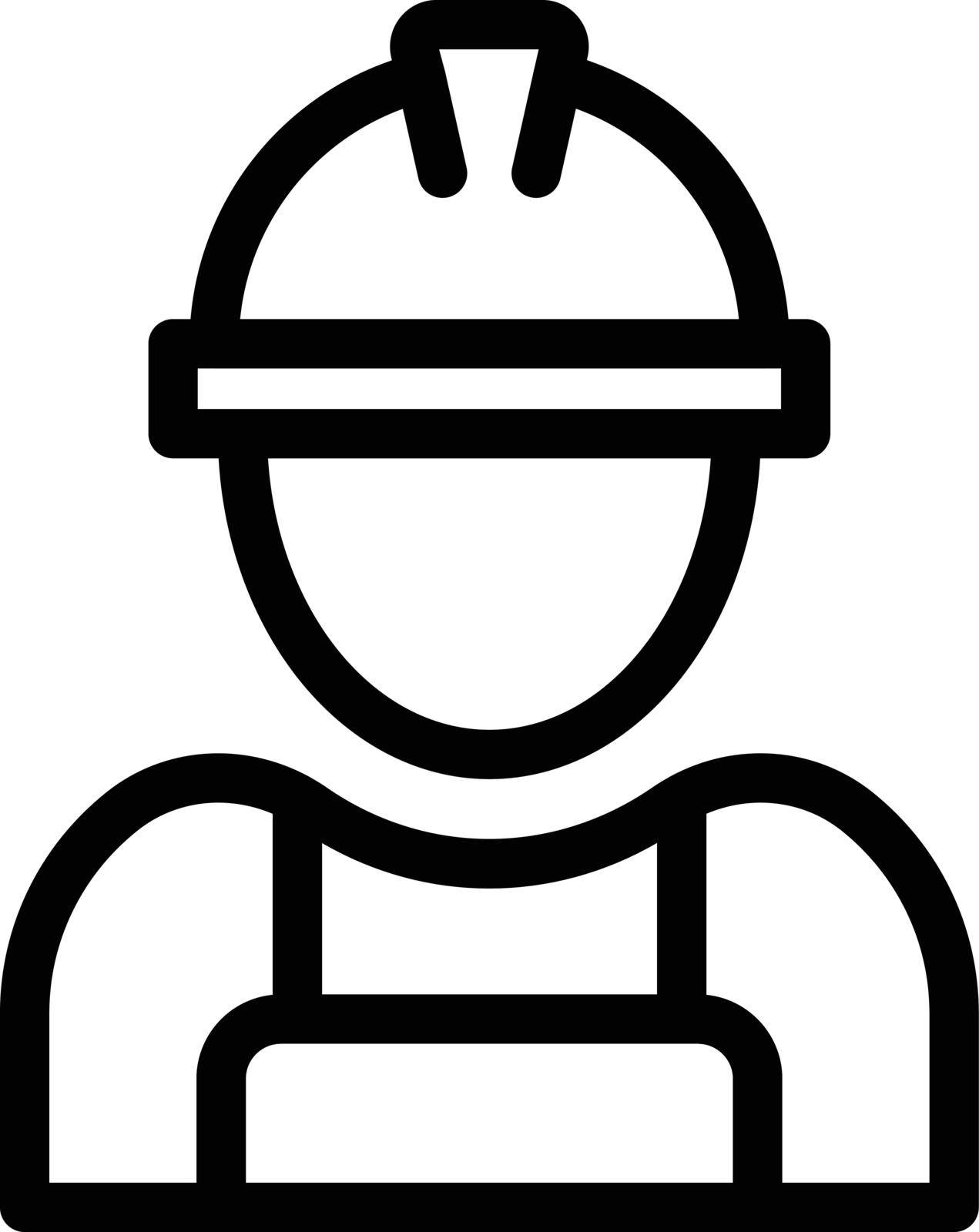 worker vector thin line icon