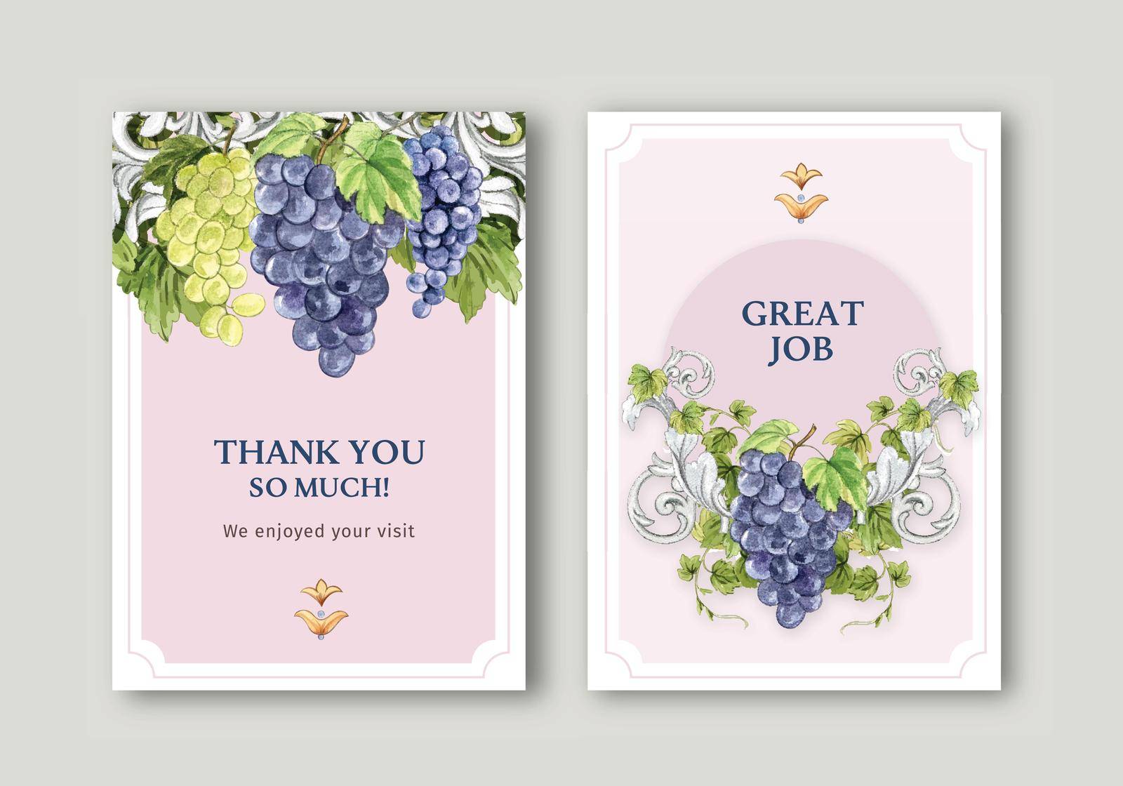 Card template with Italian style concept,watercolor style by Photographeeasia