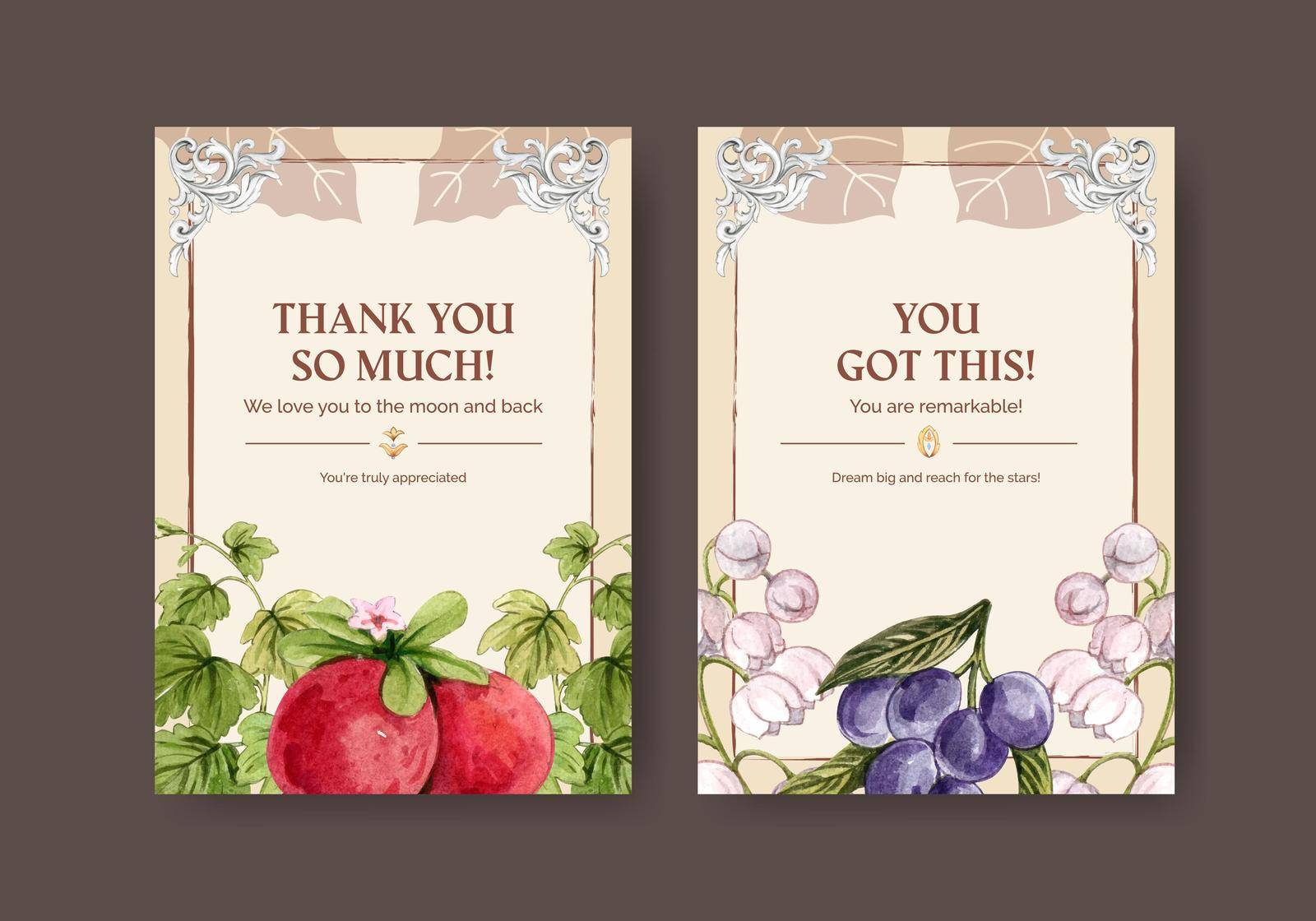 Card template with Italian style concept,watercolor style by Photographeeasia