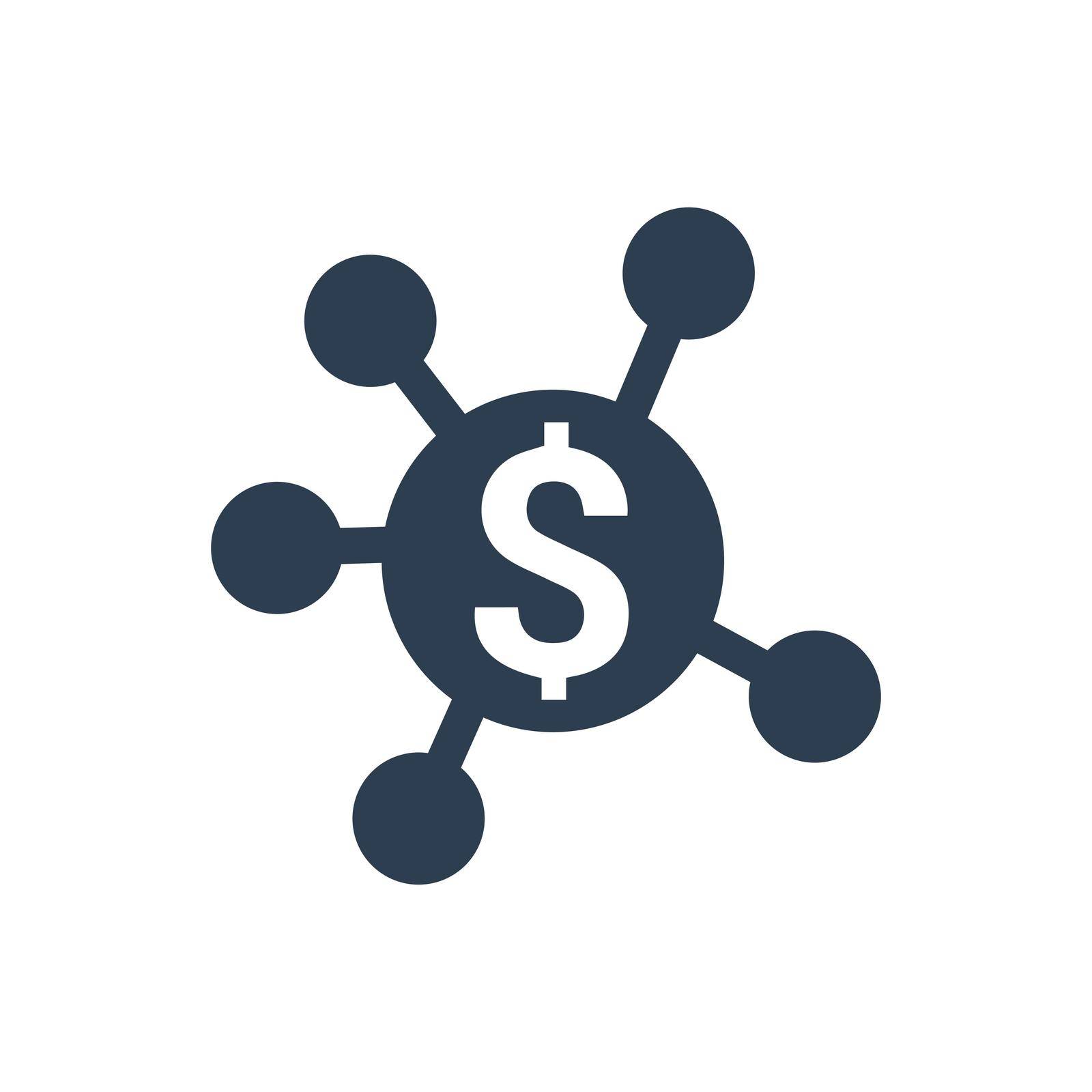 Financial Network Icon by delwar018