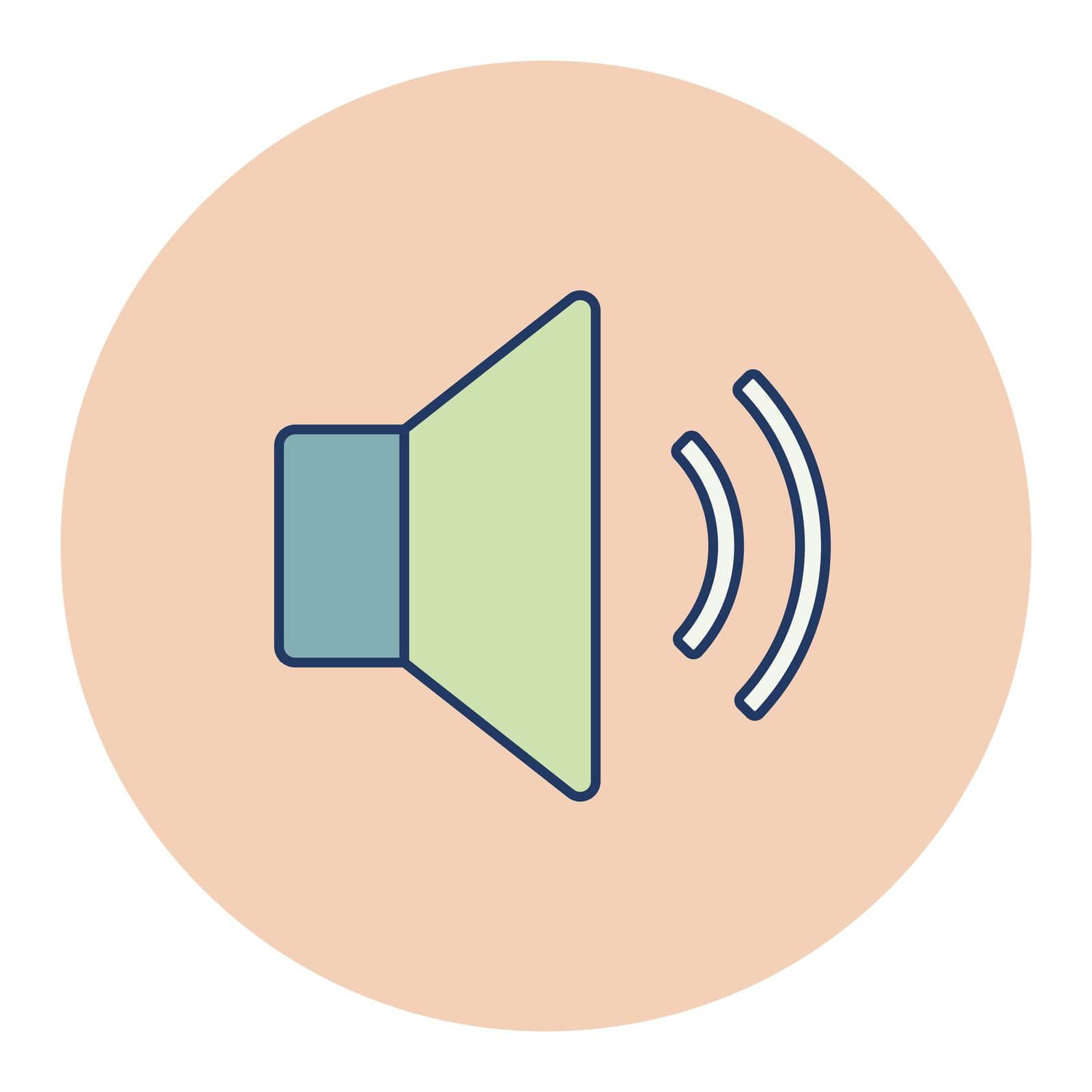 Medium volume sound music vector flat icon by nosik