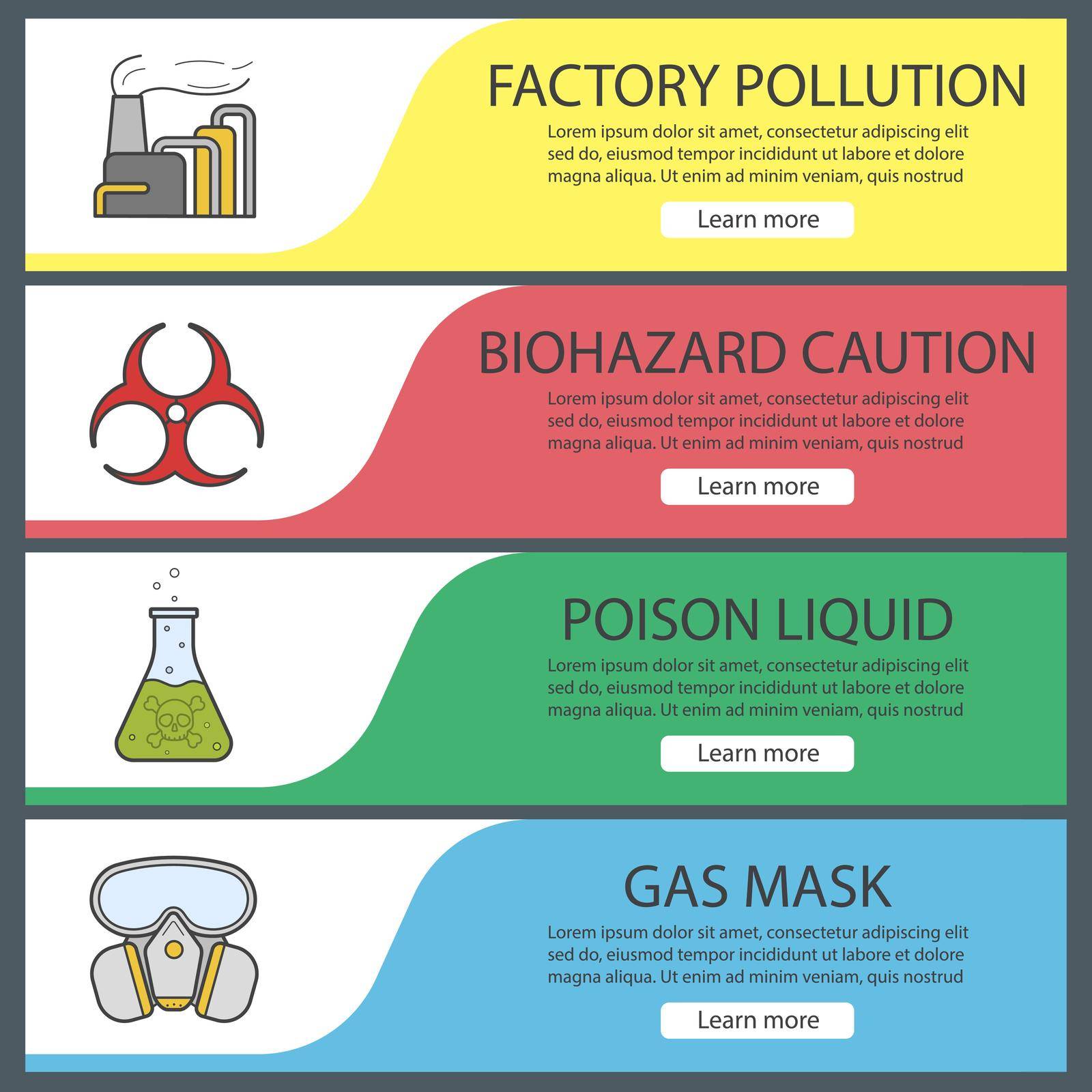 Chemical industry banner templates set by bsd