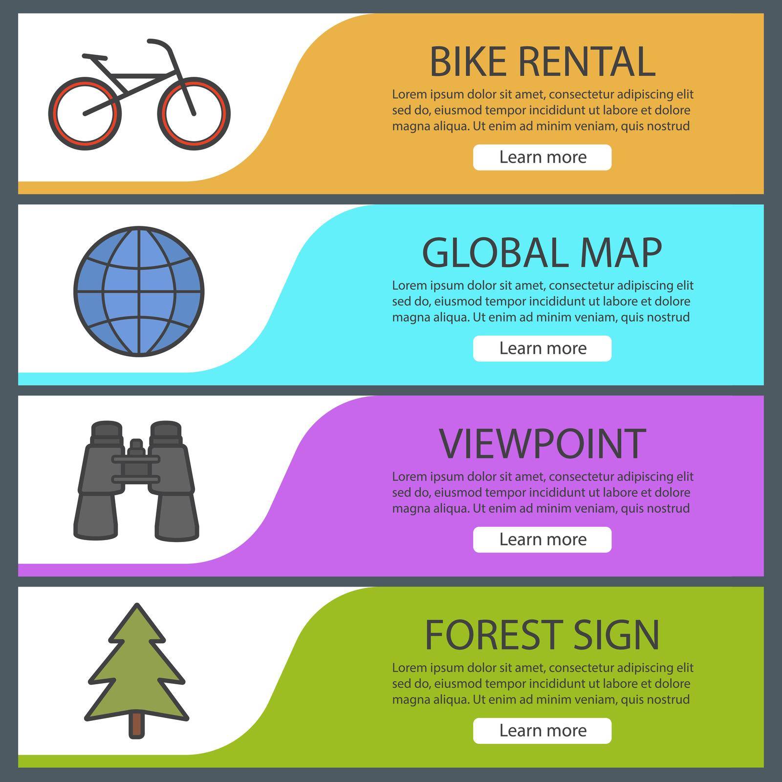 Outdoor recreation banner templates set by bsd