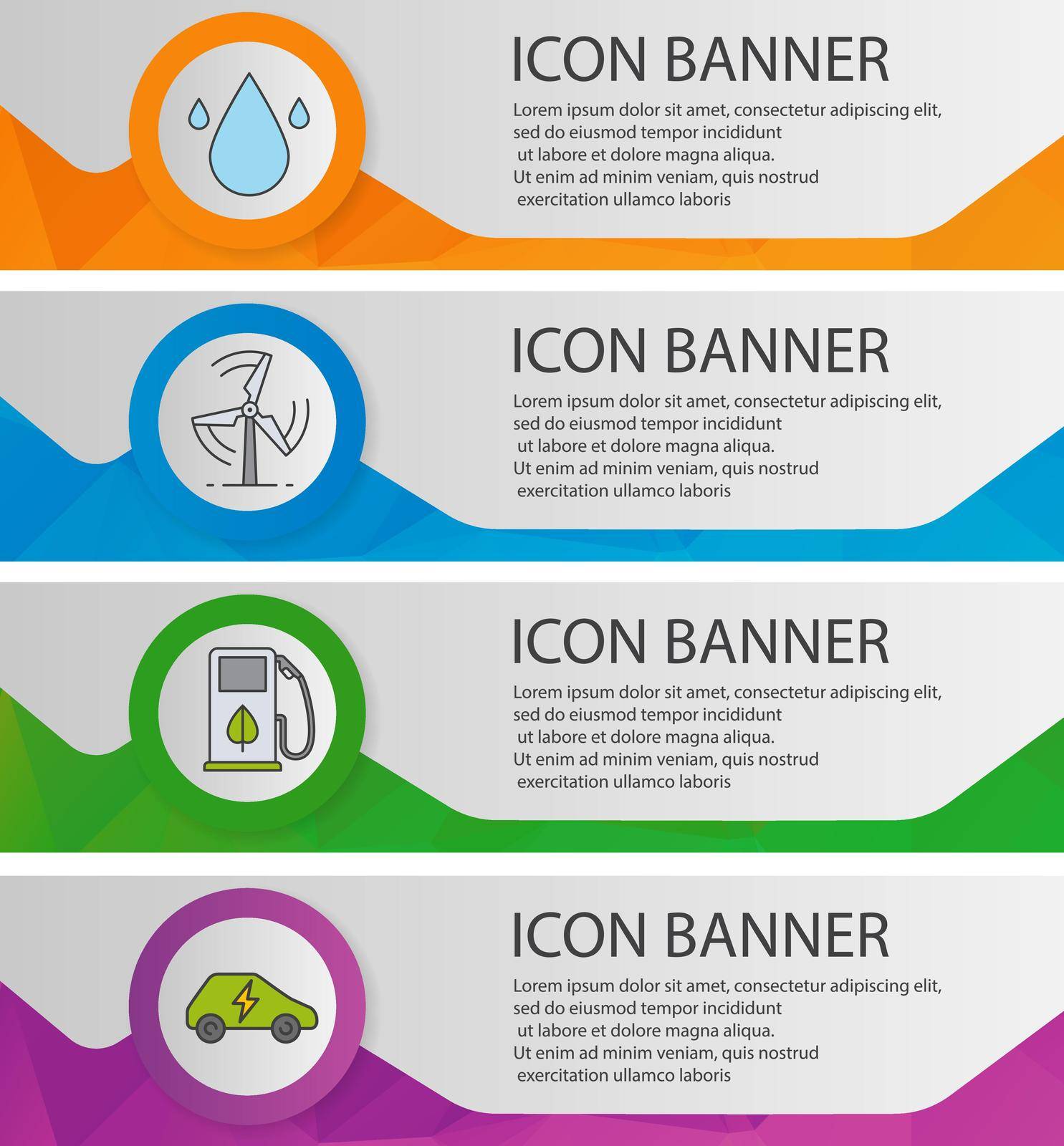 Eco technology banner templates set by bsd