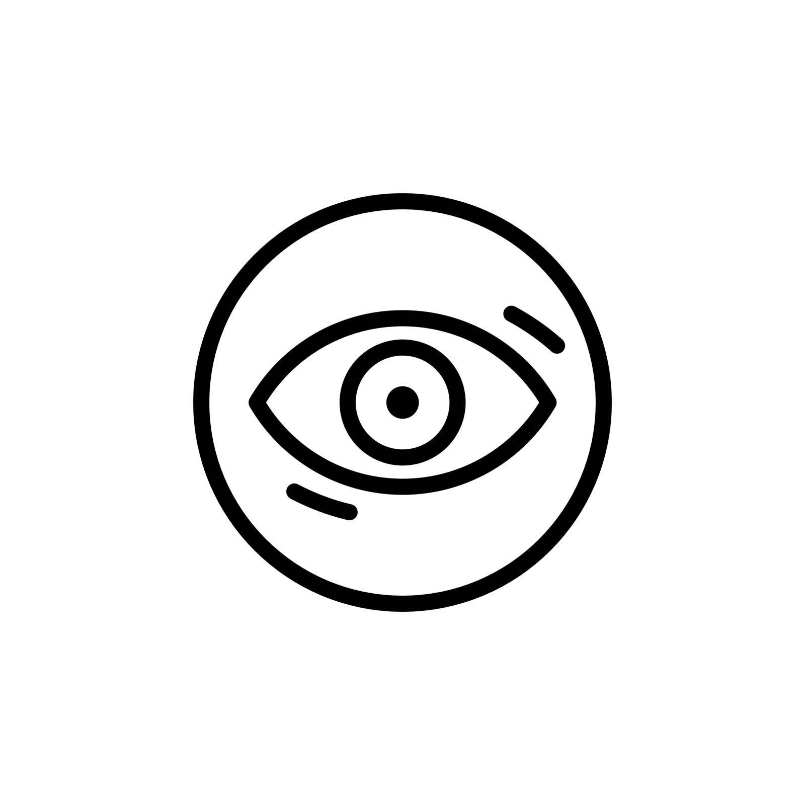 Laser eye surgery linear logo. Vector minimal illustration of outline eye icon. Editable stroke. Design template for medicine clinics or centers, laser eye treatment