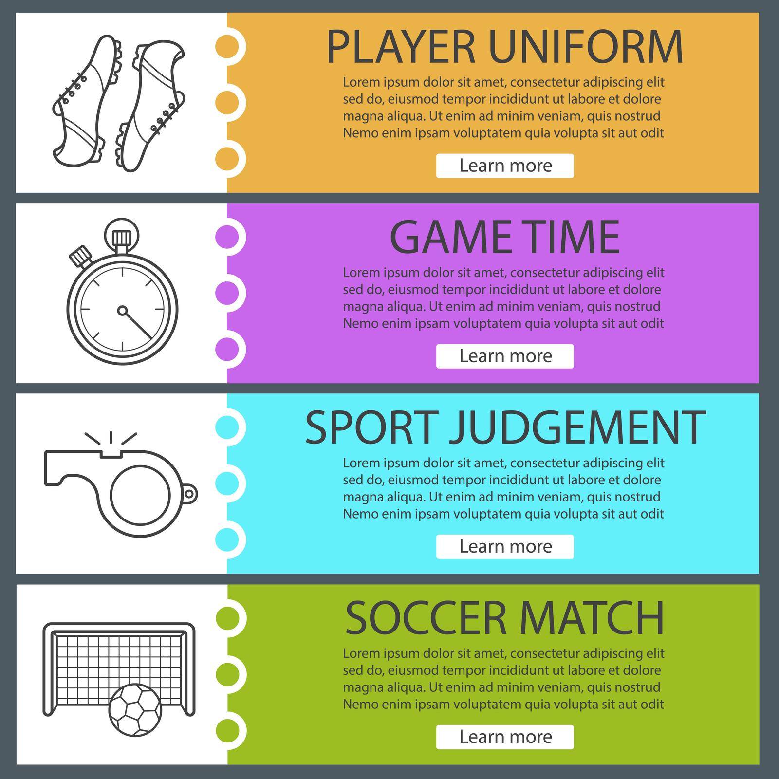 Soccer banner templates set by bsd