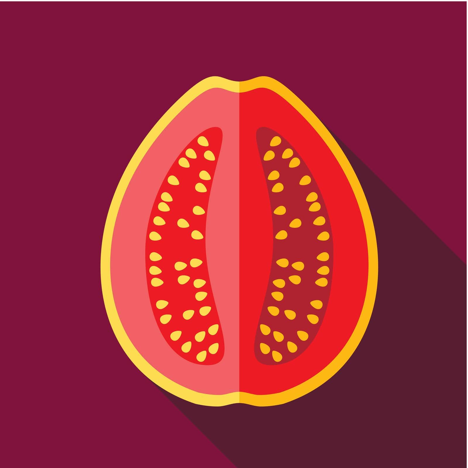 Guava flat icon. Tropical fruit. Vector illustration, eps 10