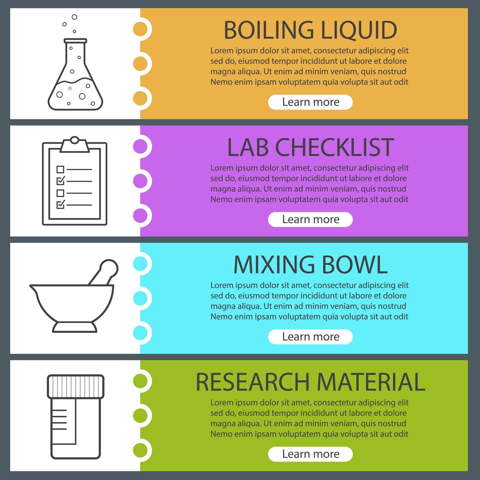 Science laboratory banner templates set by bsd