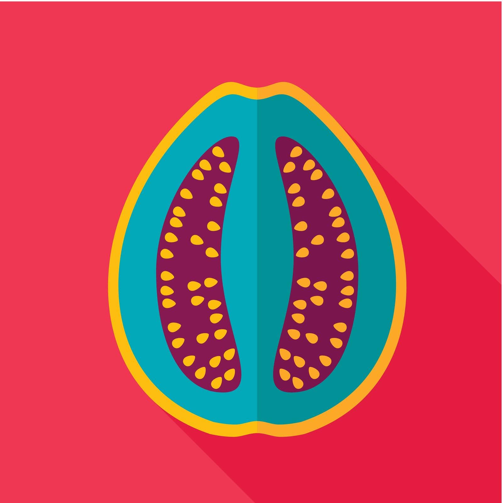 Guava flat icon. Tropical fruit by nosik