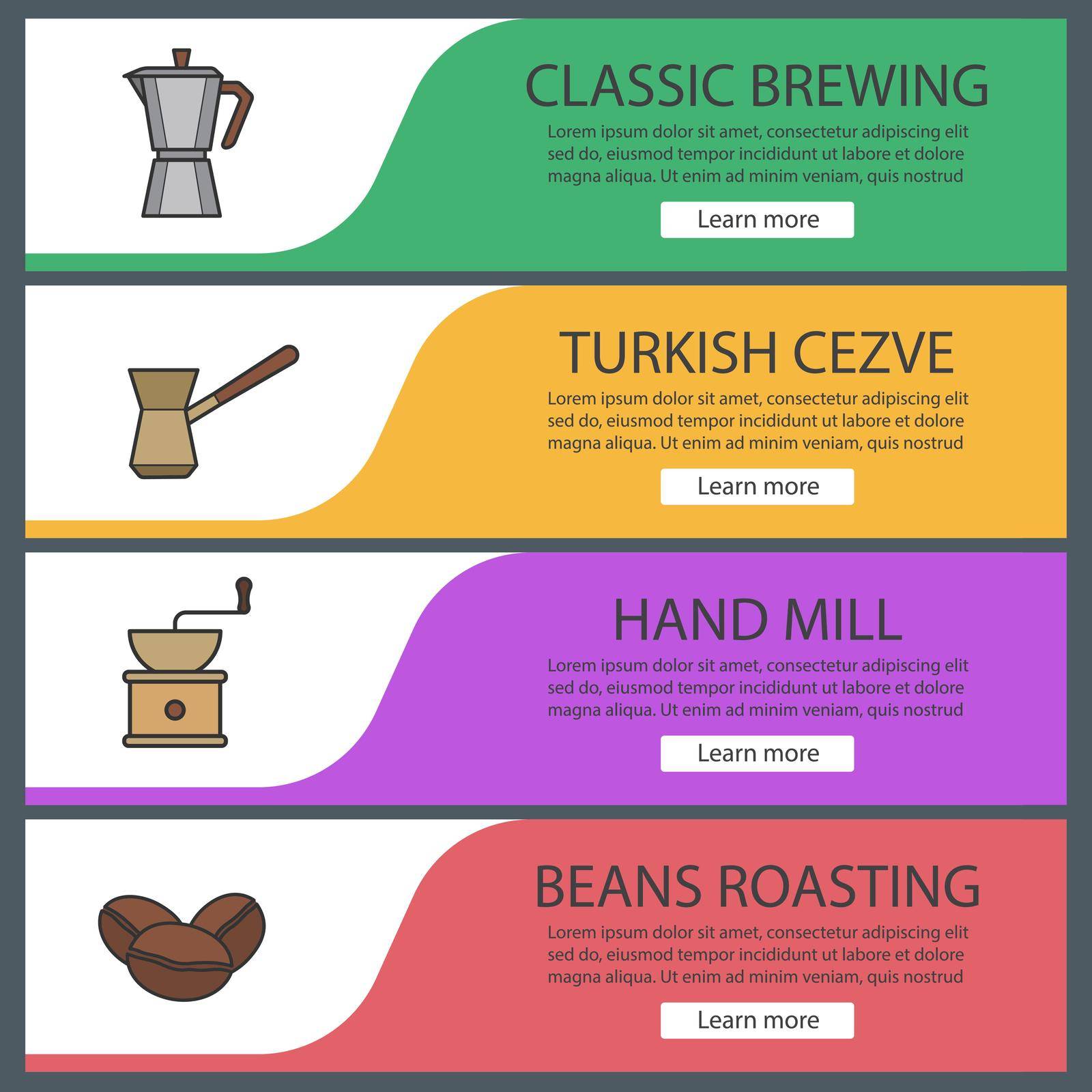 Coffee banner templates set by bsd