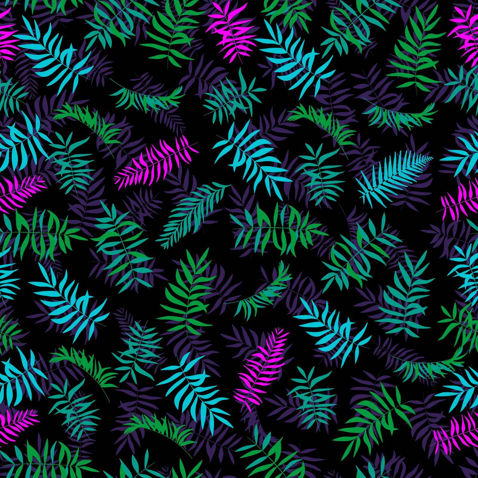 Seamless bright leaves. Tropical background. Print for web, fabric and wrapping paper.