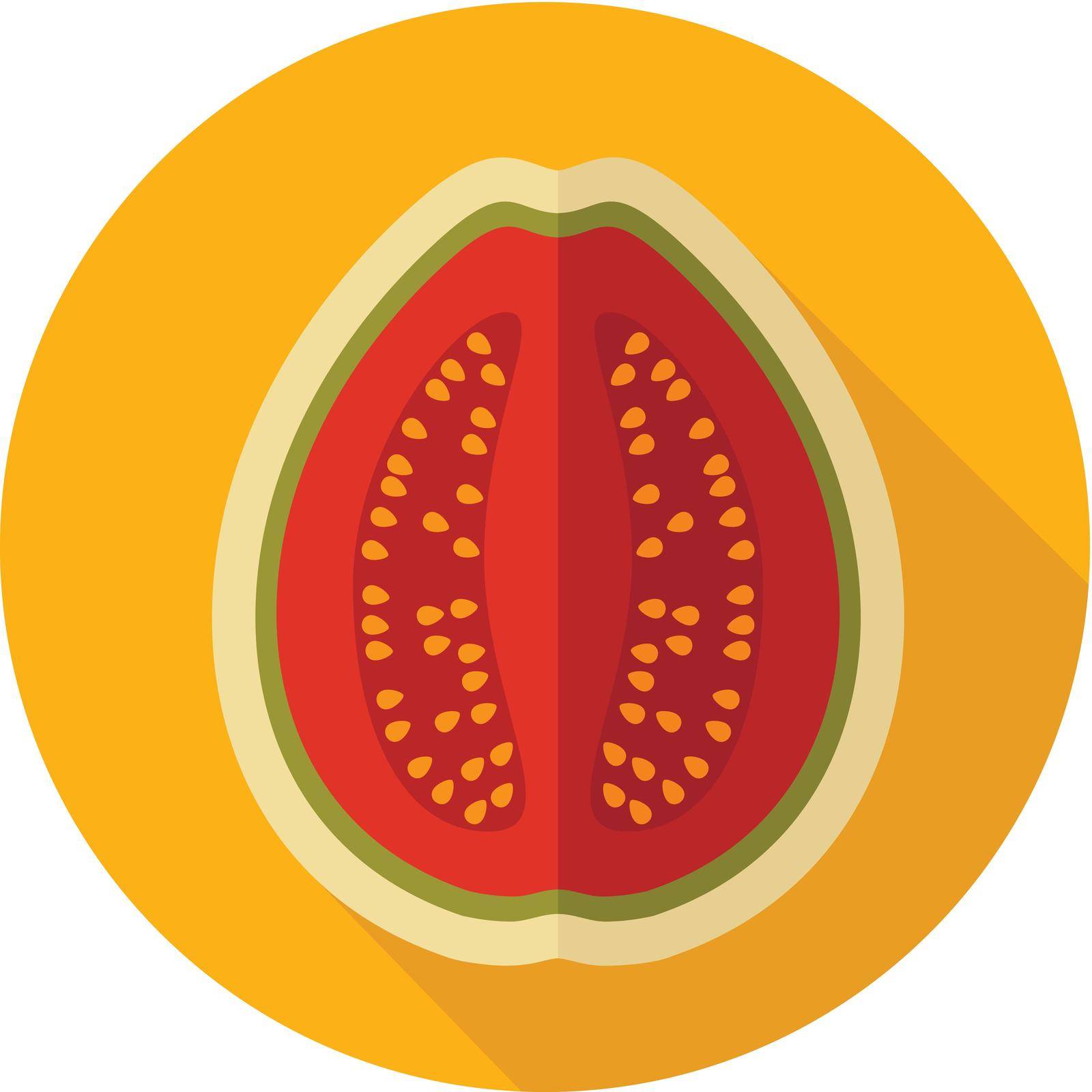 Guava flat icon. Tropical fruit. Vector illustration, eps 10