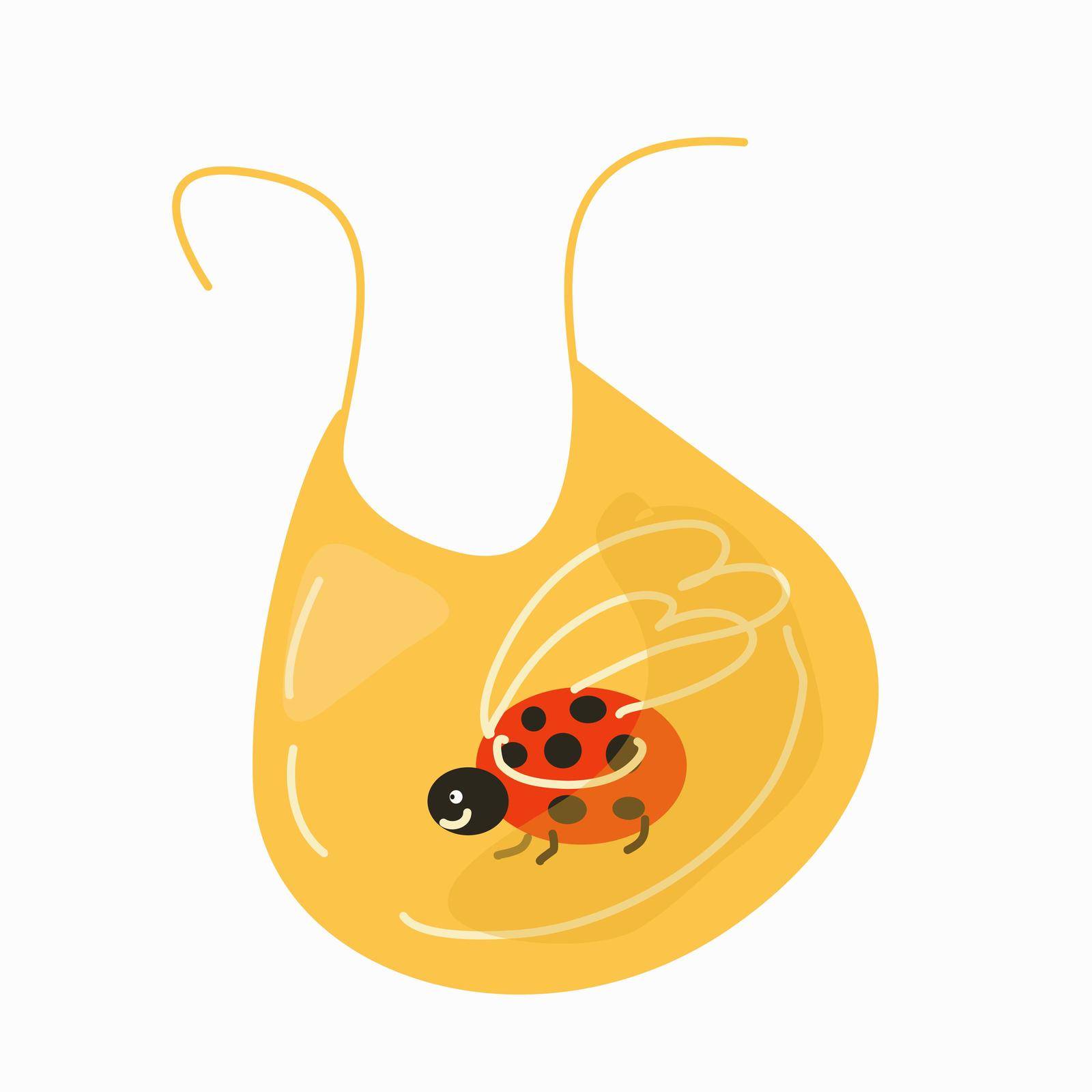 Baby bib with a funny ladybug by EvgeniyaEgorova