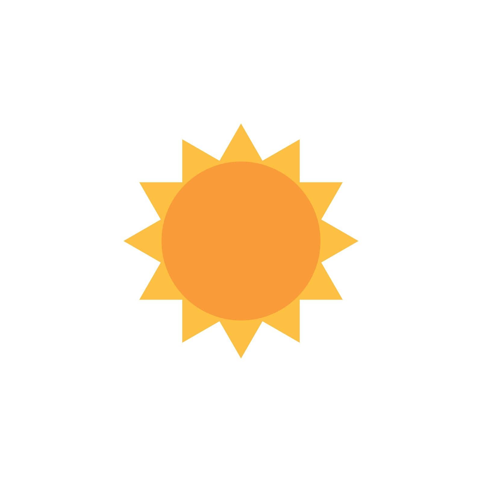 Sun Icon, sunshine yellow vector illustration. summer concept. Stock vector illustration isolated on white background. by Kyrylov