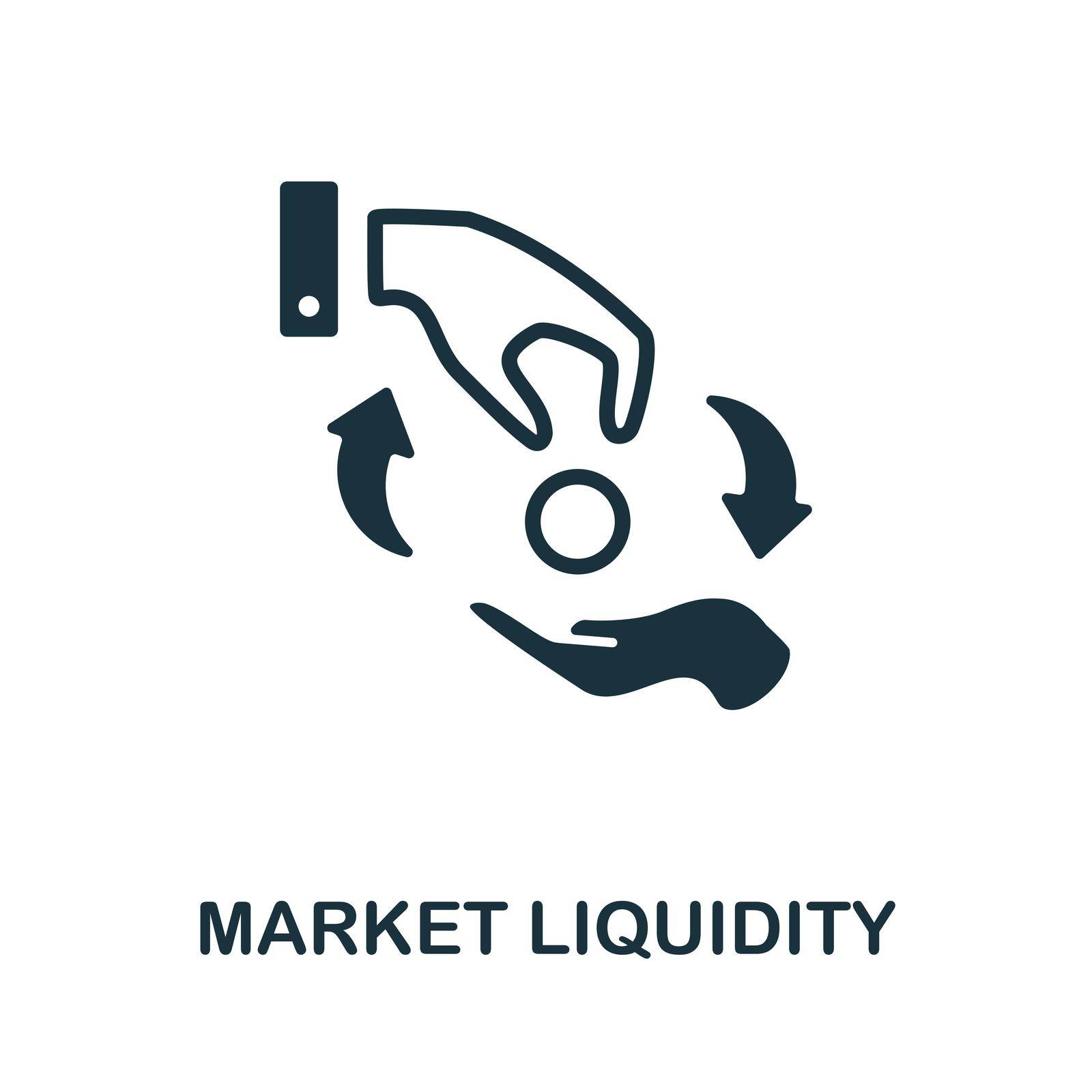 Market Liquidity icon. Black sign from market economy collection. Creative Market Liquidity icon for web design, templates and infographics.