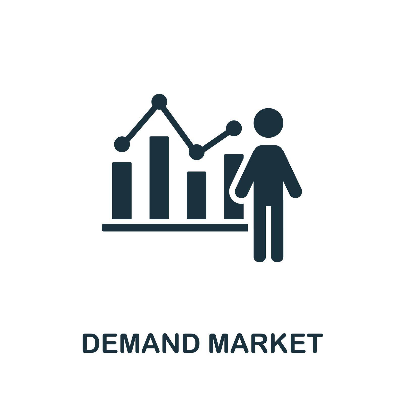 Demand Market icon. Black sign from market economy collection. Creative Demand Market icon for web design, templates and infographics.
