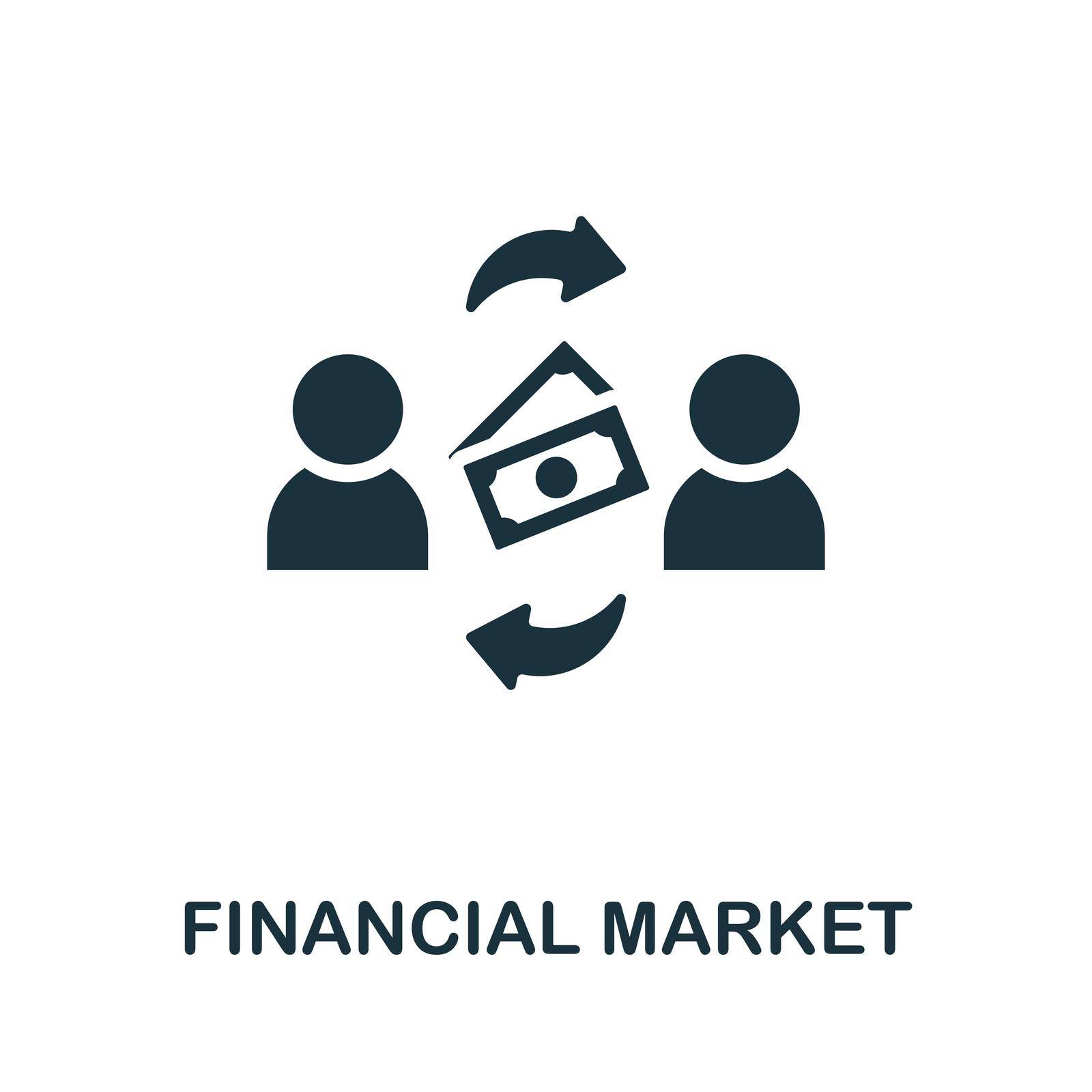 Financial Market icon. Monochrome sign from market economy collection. Creative Financial Market icon illustration for web design, infographics and more by simakovavector