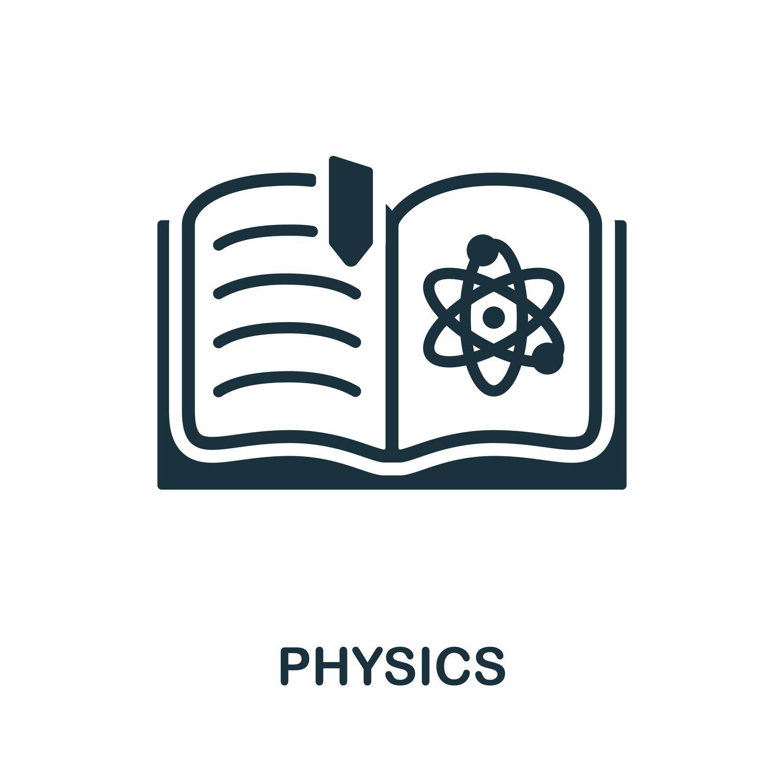 Physics icon. Black sign from school education collection. Creative Physics icon for web design, templates and infographics.