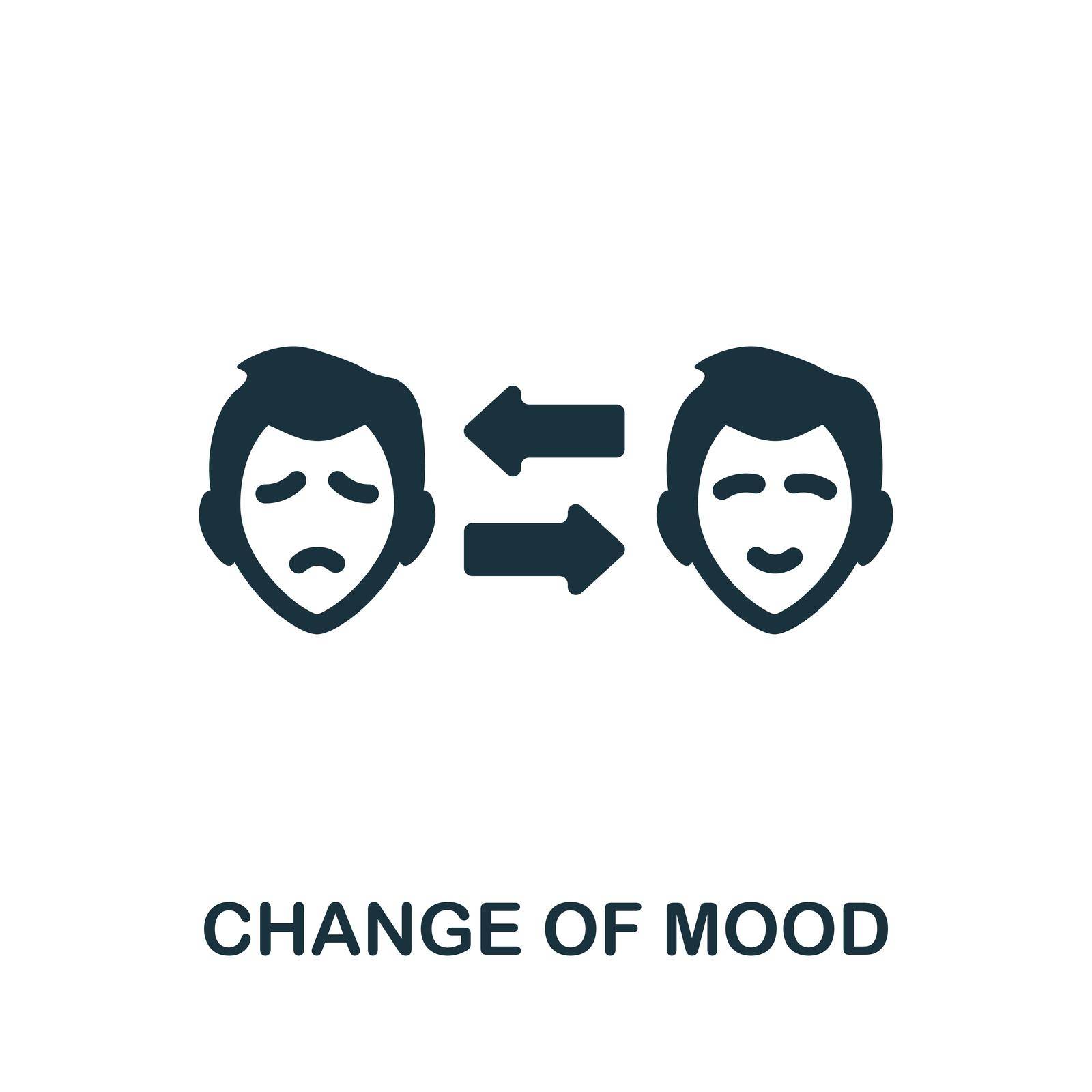 Change Of Mood icon. Black sign from psychotherapy collection. Creative Change Of Mood icon for web design, templates and infographics.