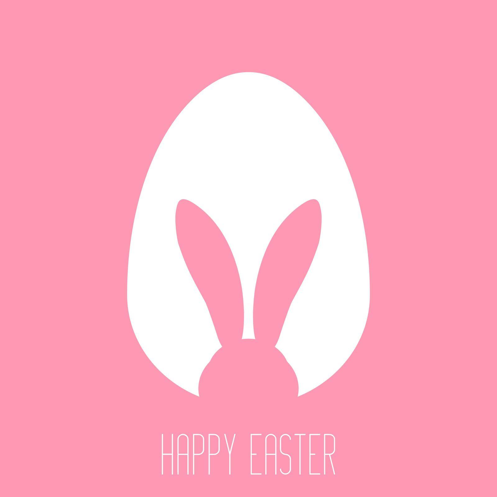 Easter egg shape with bunny ears silhouette by Valeriya_Dor