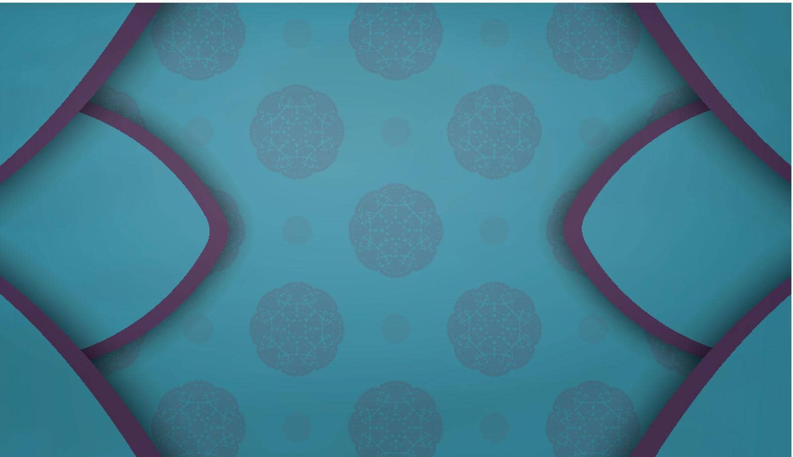 Baner of turquoise color with greek purple ornament for design under the text