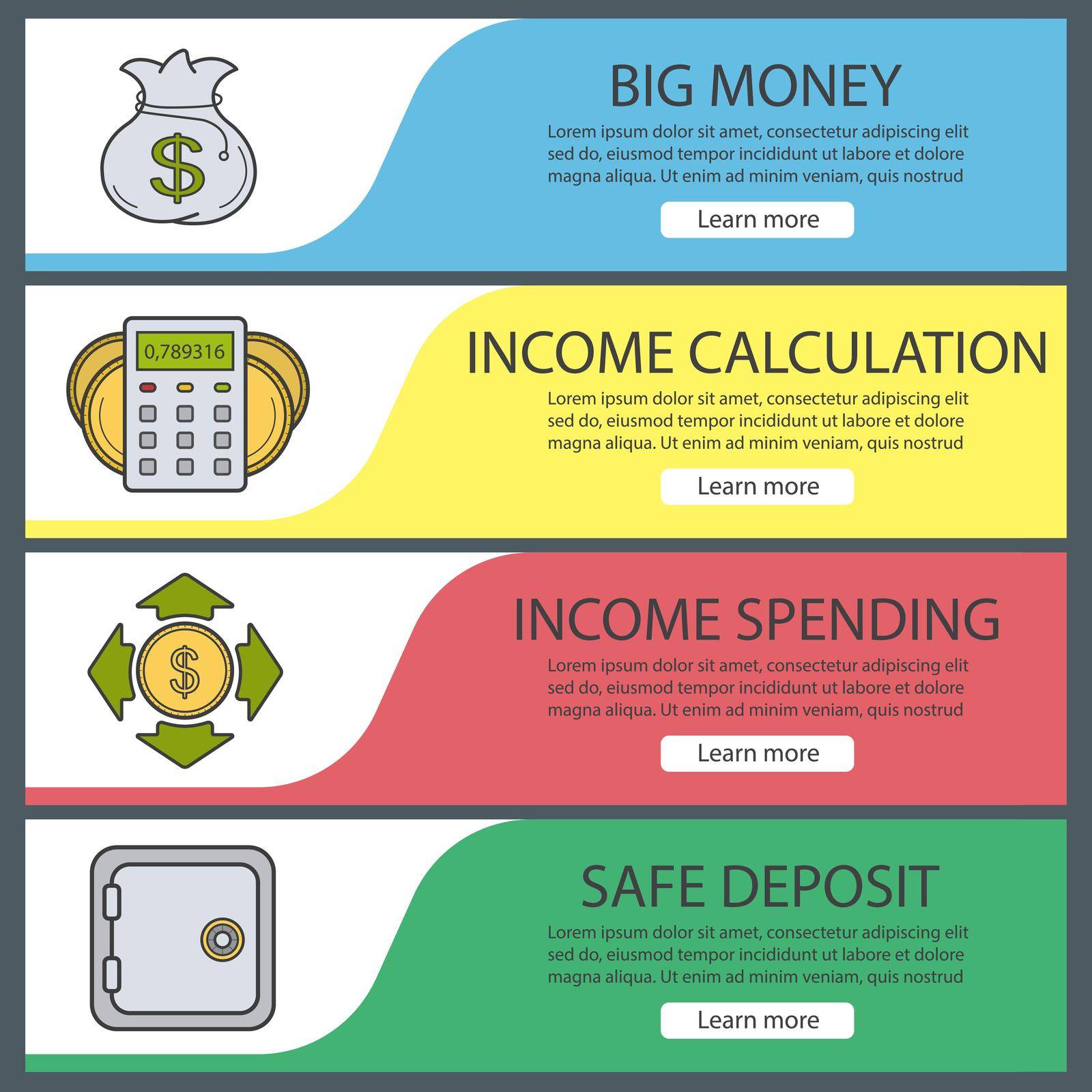 Banking and finance banner templates set by bsd