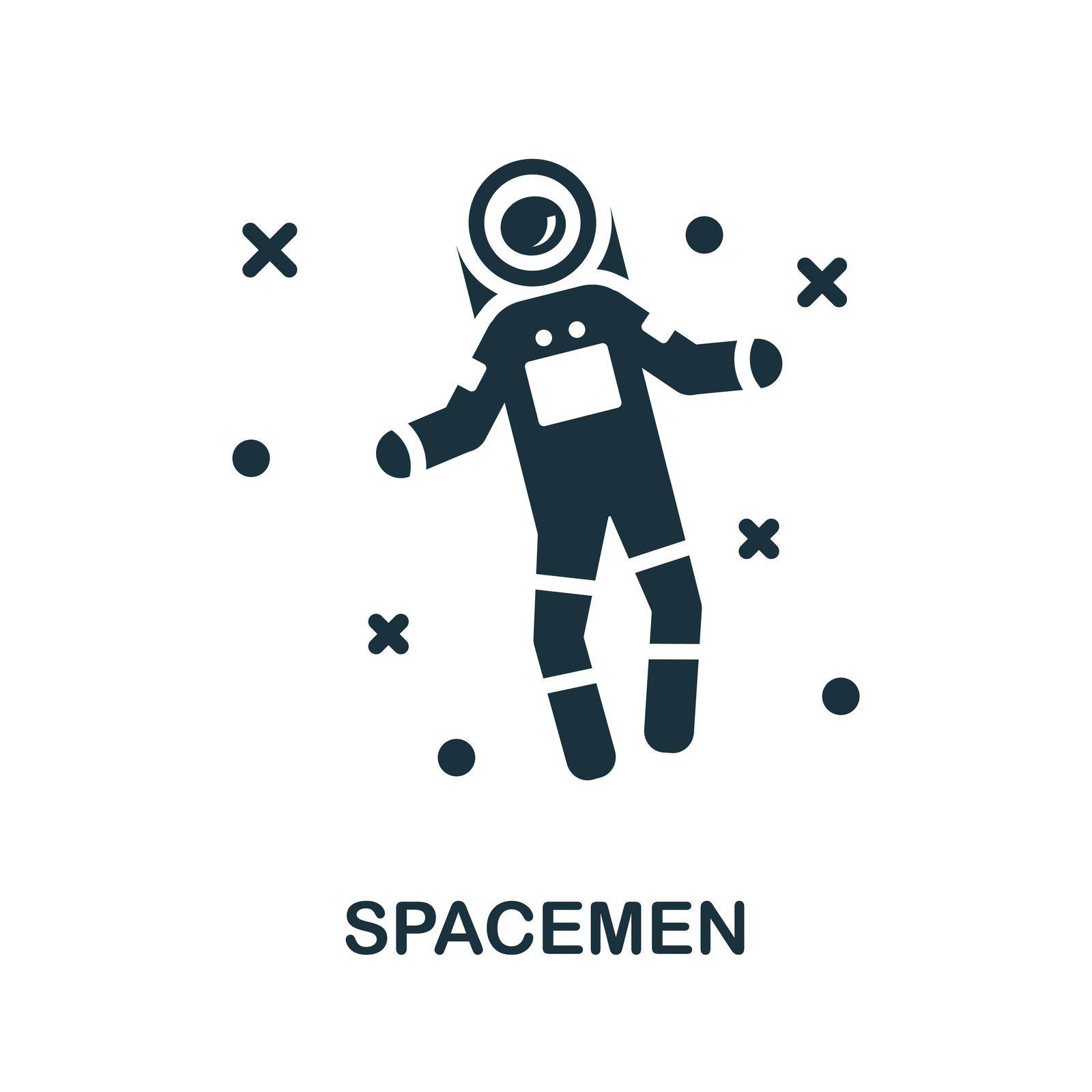 Spacemen icon. Black sign from space collection. Creative Spacemen icon for web design, templates and infographics.